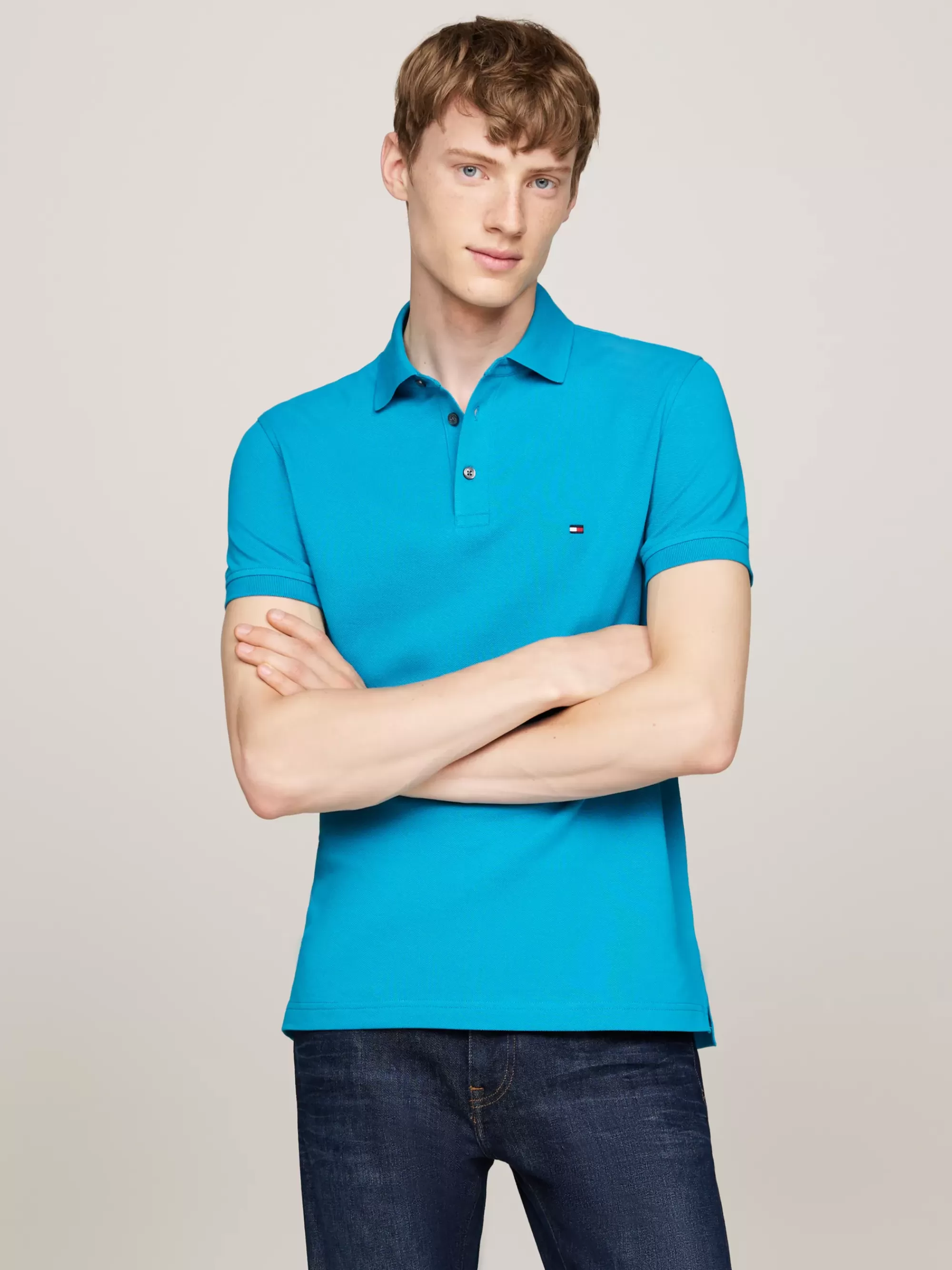 Polo's*Tommy Hilfiger 1985 Slim Fit Polo SURF BLUE