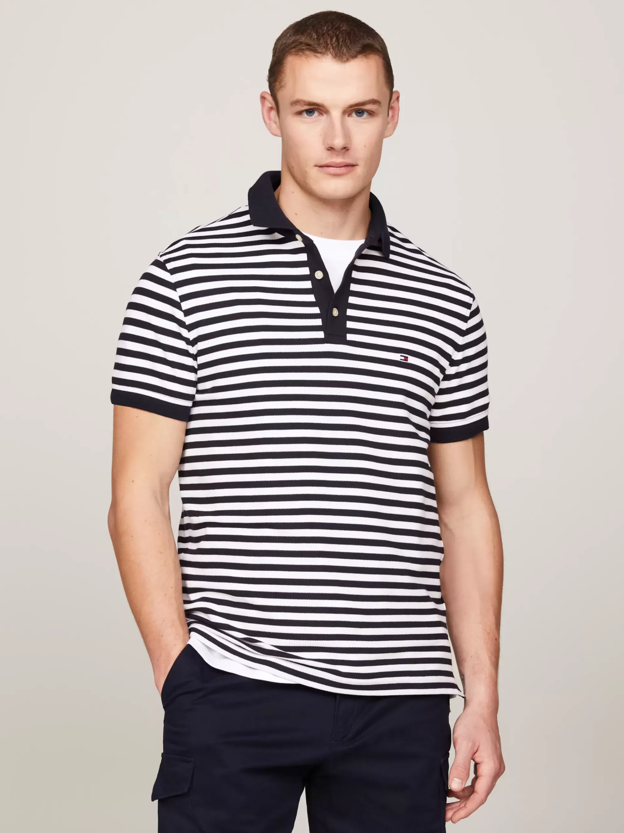 Polo's*Tommy Hilfiger 1985 Slim Fit Polo DESERT SKY/WHITE