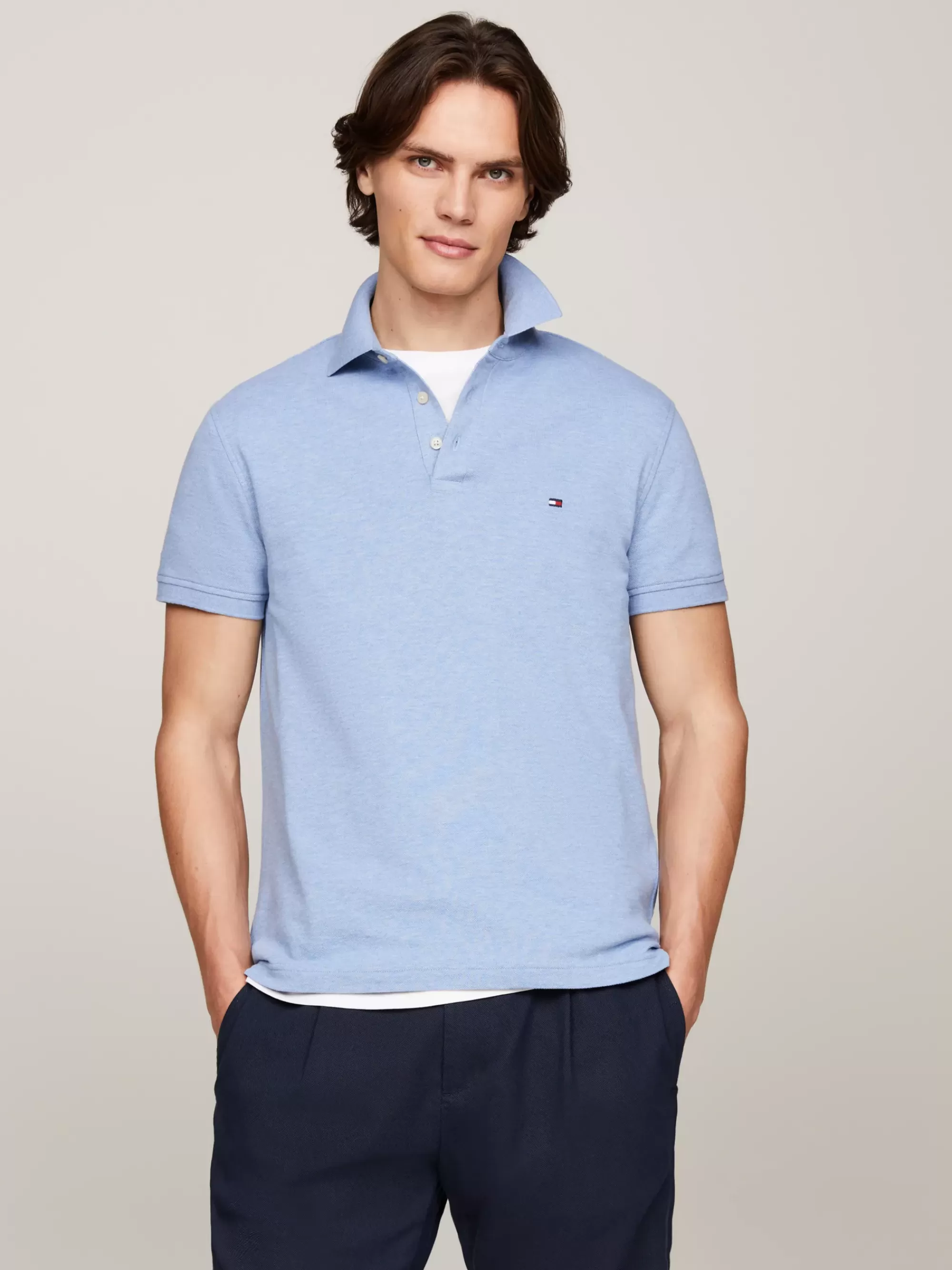 Polo's*Tommy Hilfiger 1985 Slim Fit Polo LIGHT BLUE HEATHER