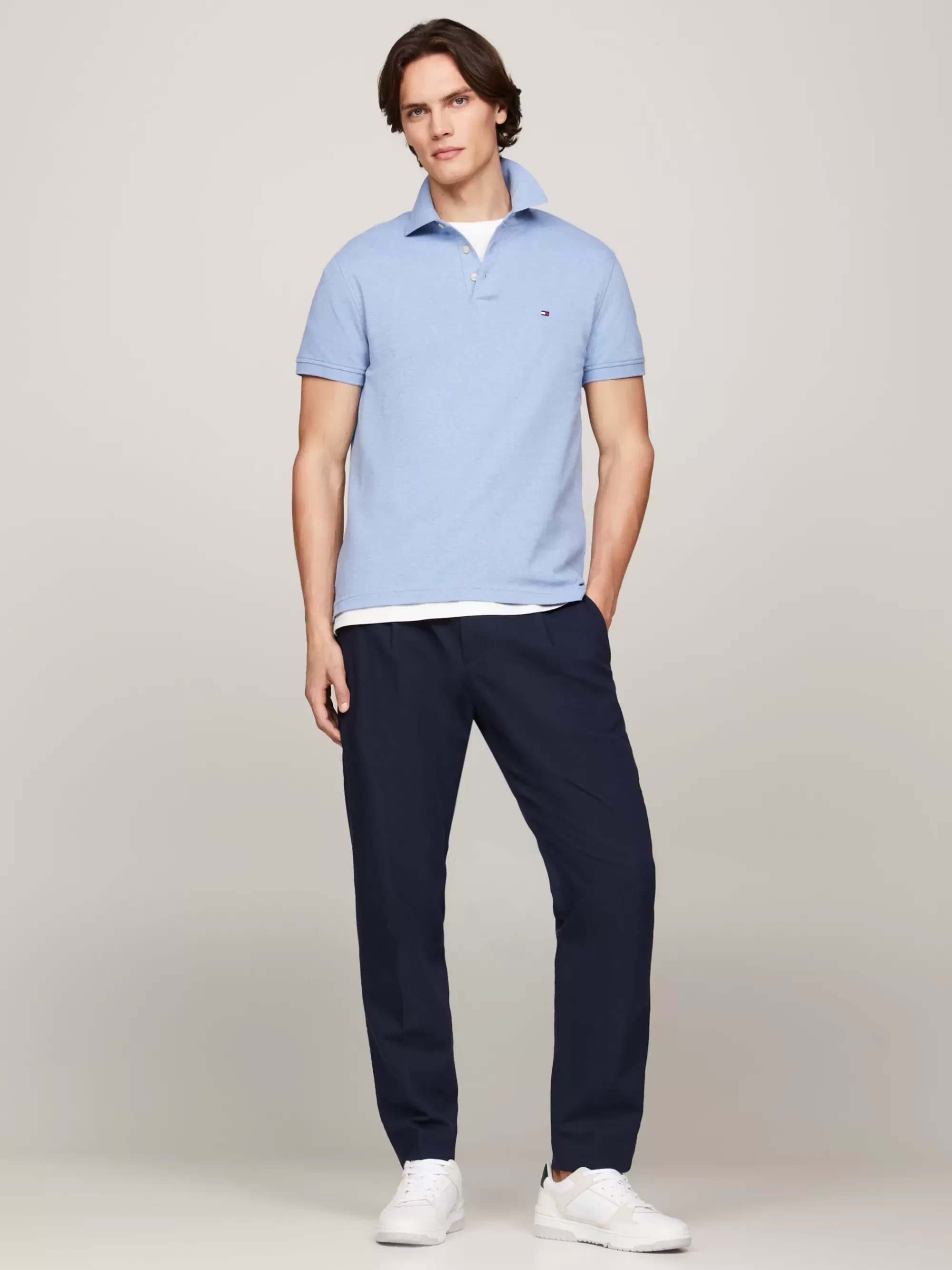 Polo's*Tommy Hilfiger 1985 Slim Fit Polo LIGHT BLUE HEATHER