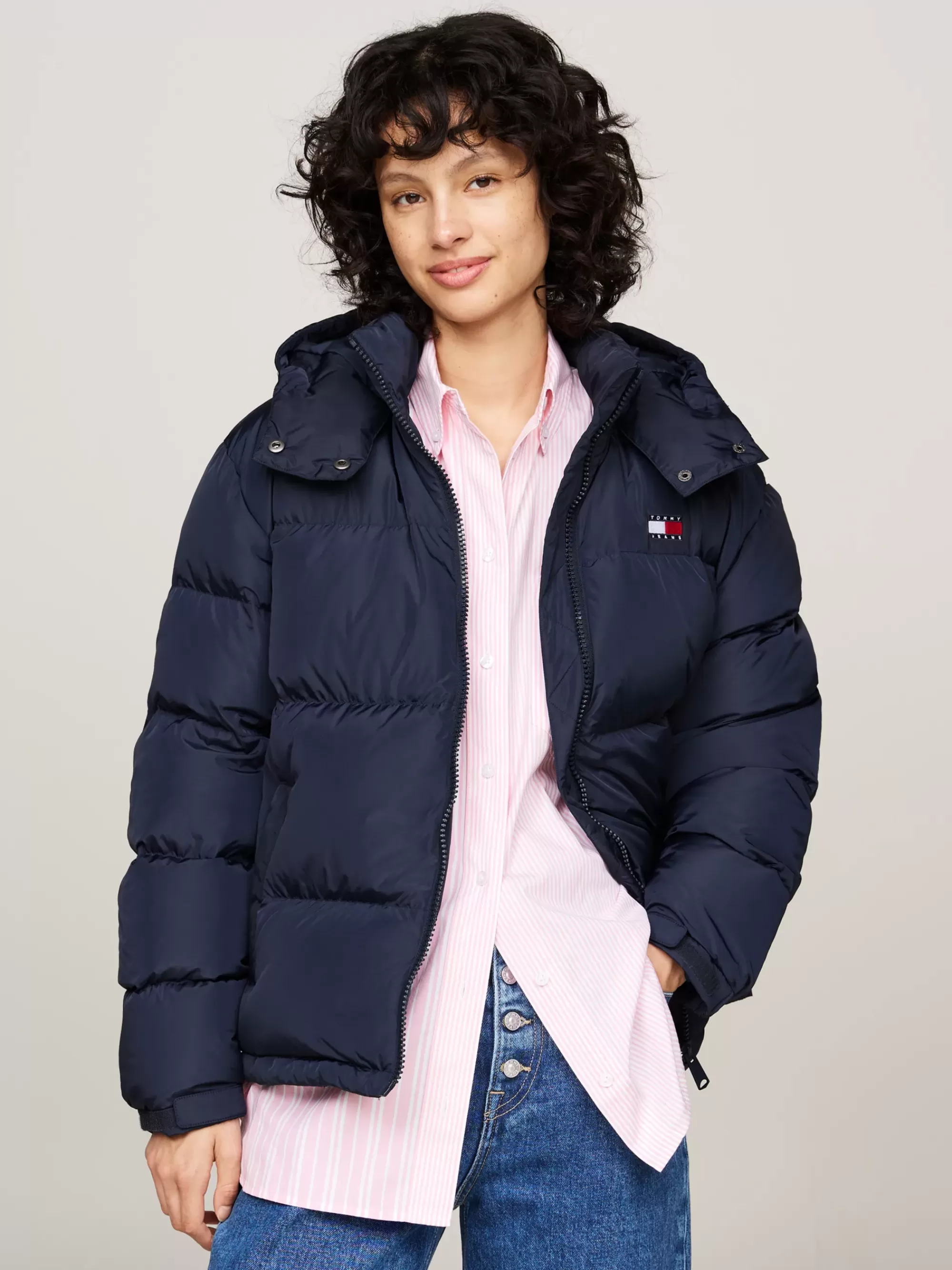 Jassen & Jacks*Tommy Hilfiger Alaska Waterafstotend Pufferjack Met Dons DARK NIGHT NAVY
