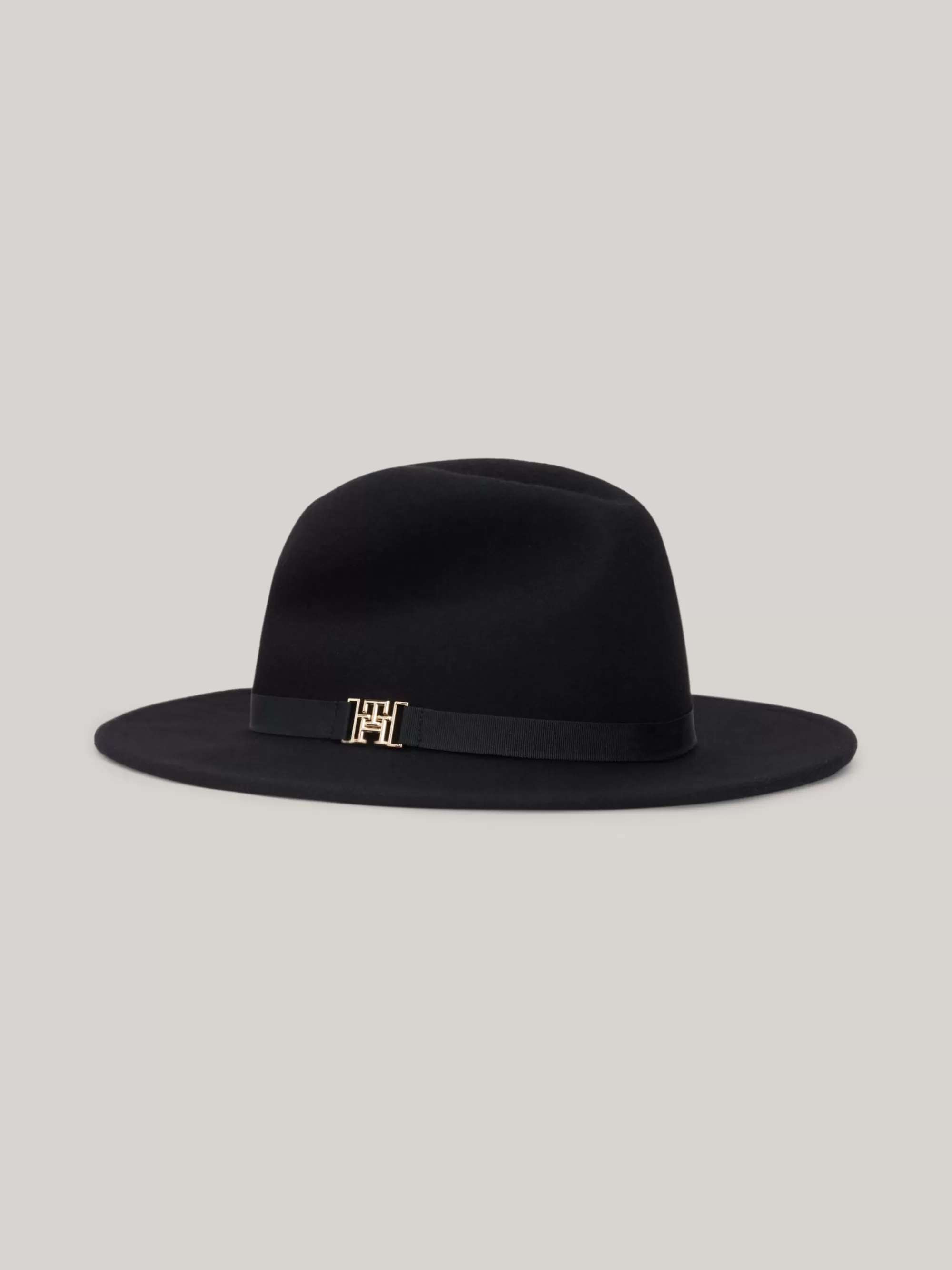 Mutsen & Sjaals*Tommy Hilfiger Fedora Van Wol Met TH-monogram BLACK