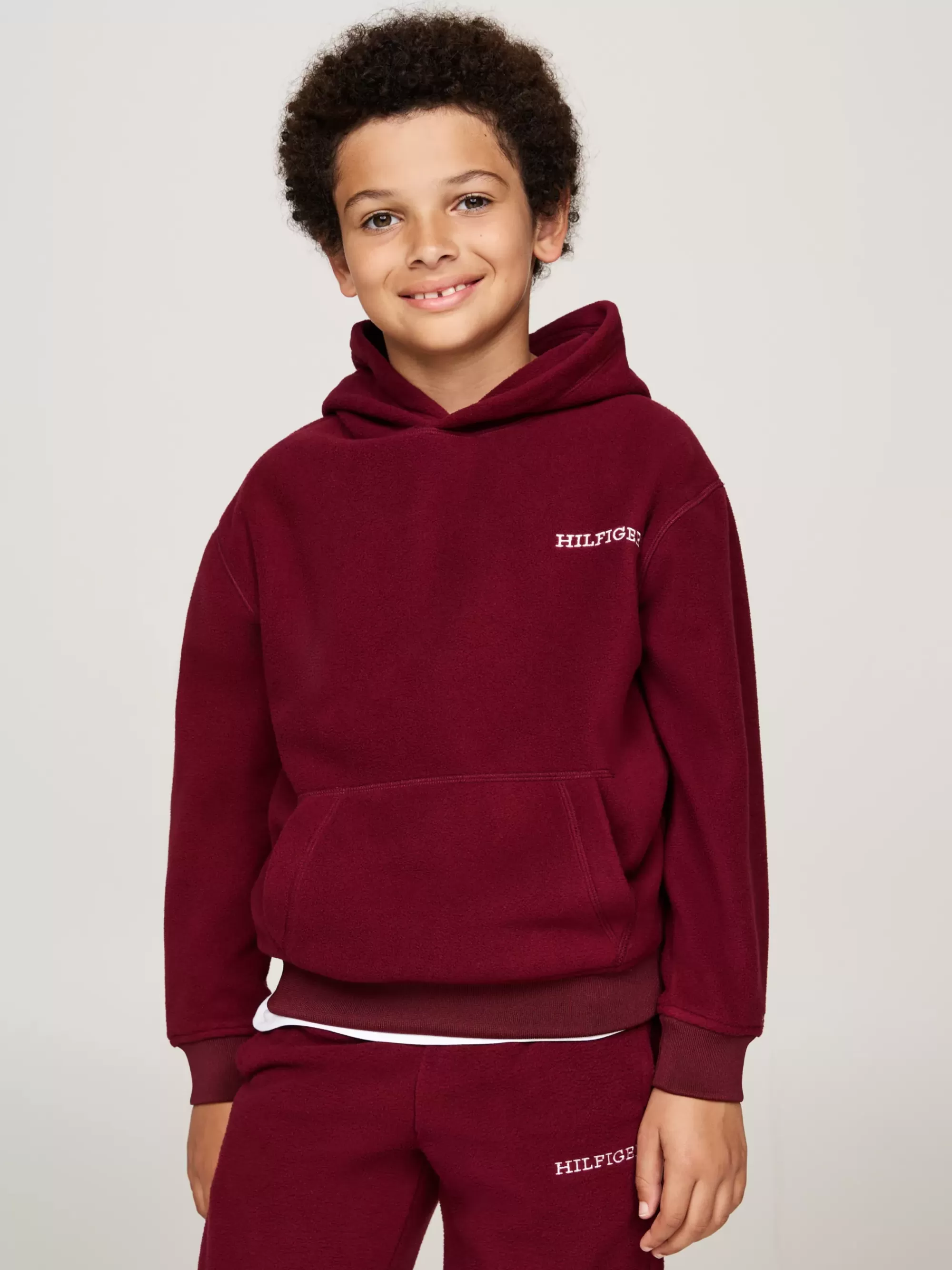 Sweatshirts & Hoodies | Sweatshirts & Hoodies*Tommy Hilfiger Fleece Hoodie Met Hilfiger Monotype-logo DEEP ROUGE