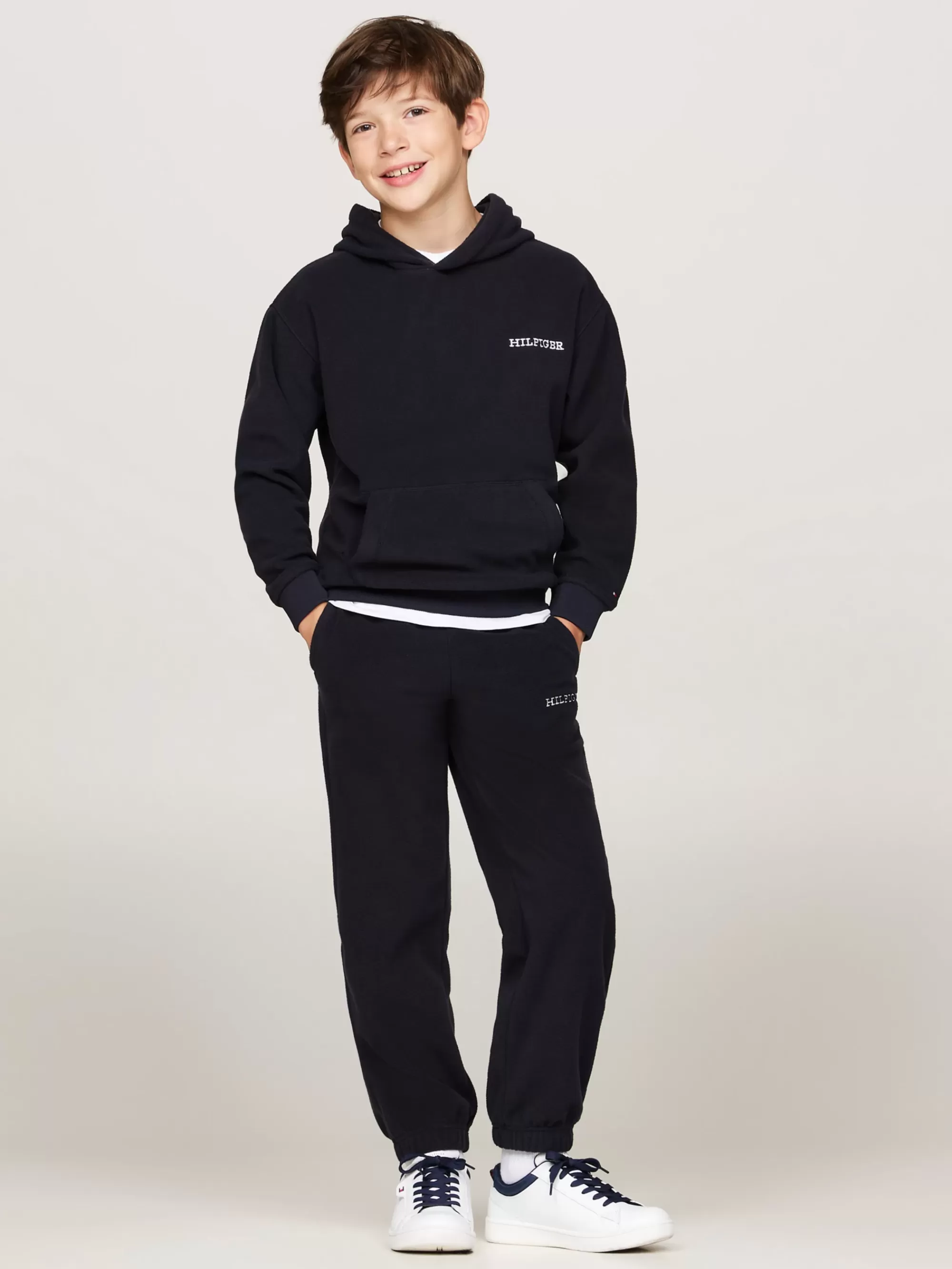 Sweatshirts & Hoodies | Sweatshirts & Hoodies*Tommy Hilfiger Fleece Hoodie Met Hilfiger Monotype-logo DESERT SKY