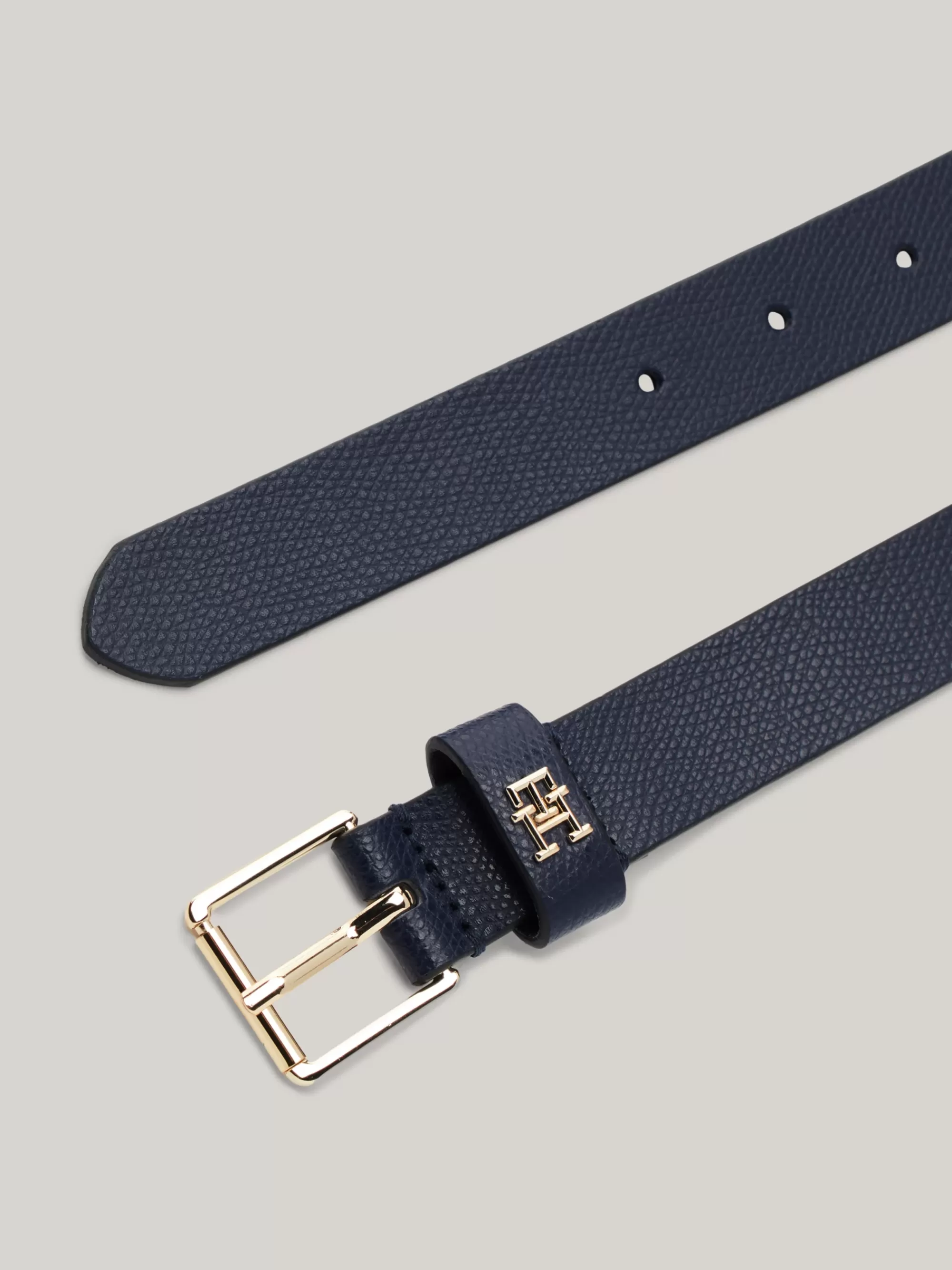 Riemen*Tommy Hilfiger Heritage Leren Riem Met Rolgesp SPACE BLUE