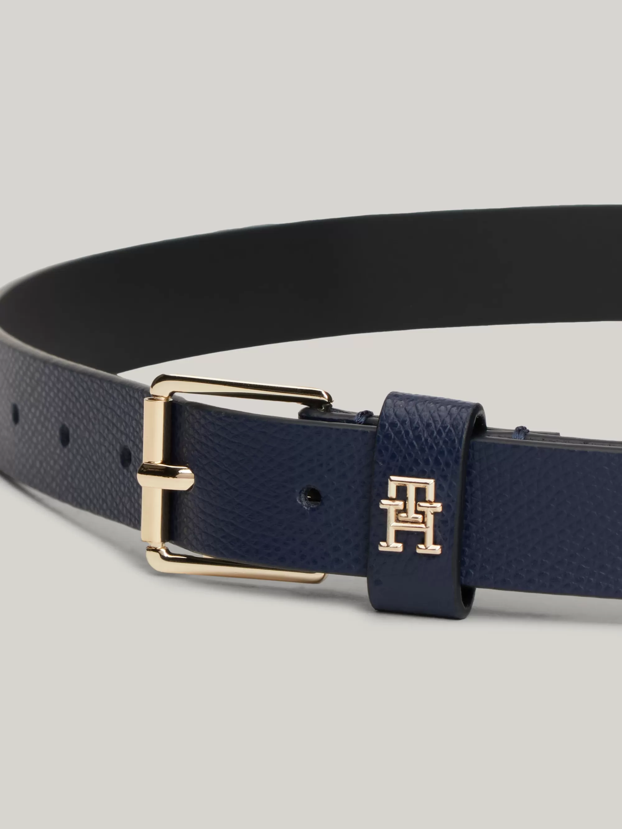 Riemen*Tommy Hilfiger Heritage Leren Riem Met Rolgesp SPACE BLUE