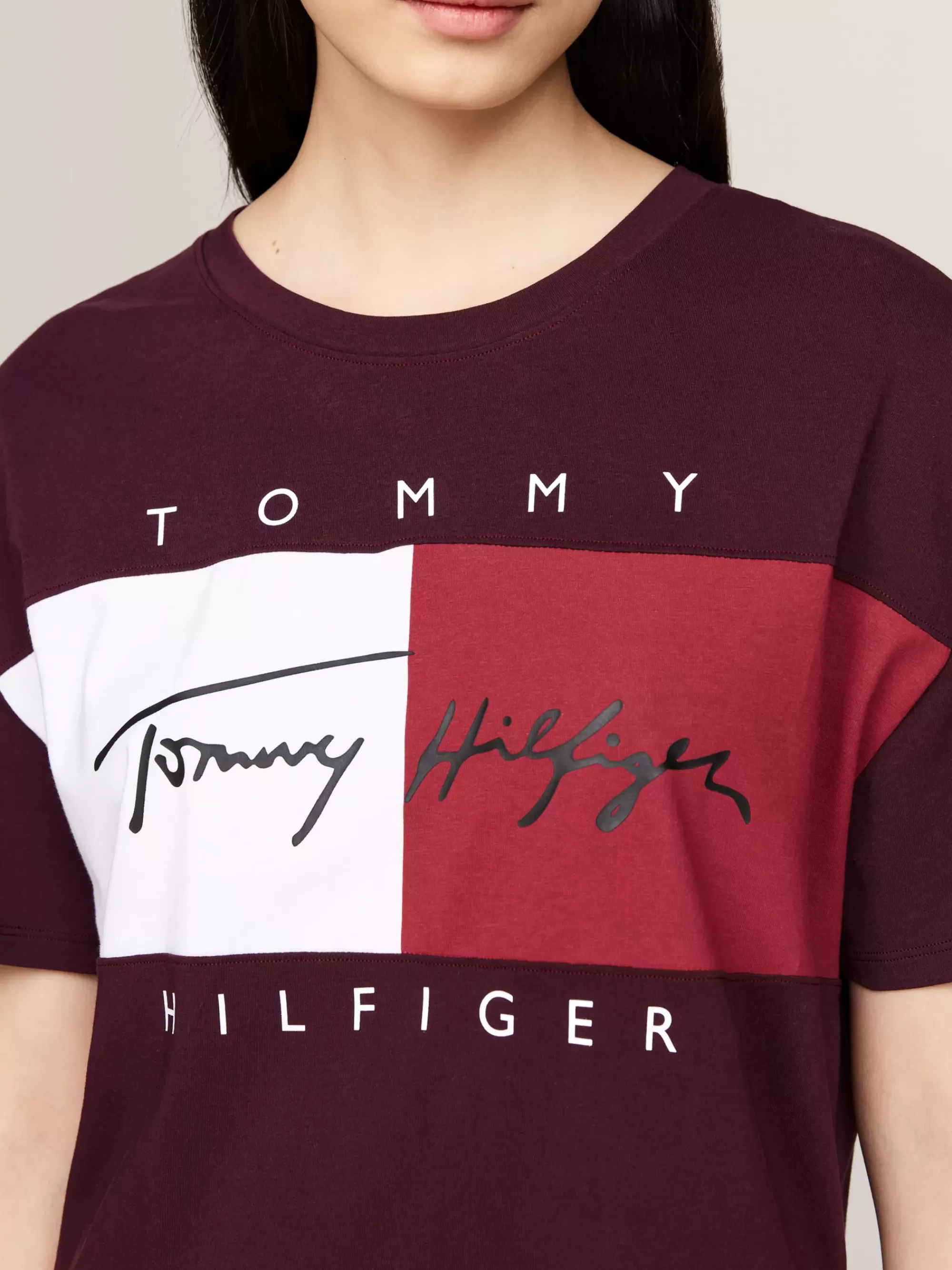 Pyjama's & Nachtkleding | Loungewear*Tommy Hilfiger Heritage Nachthemd Met Korte Mouwen DEEP BURGUNDY