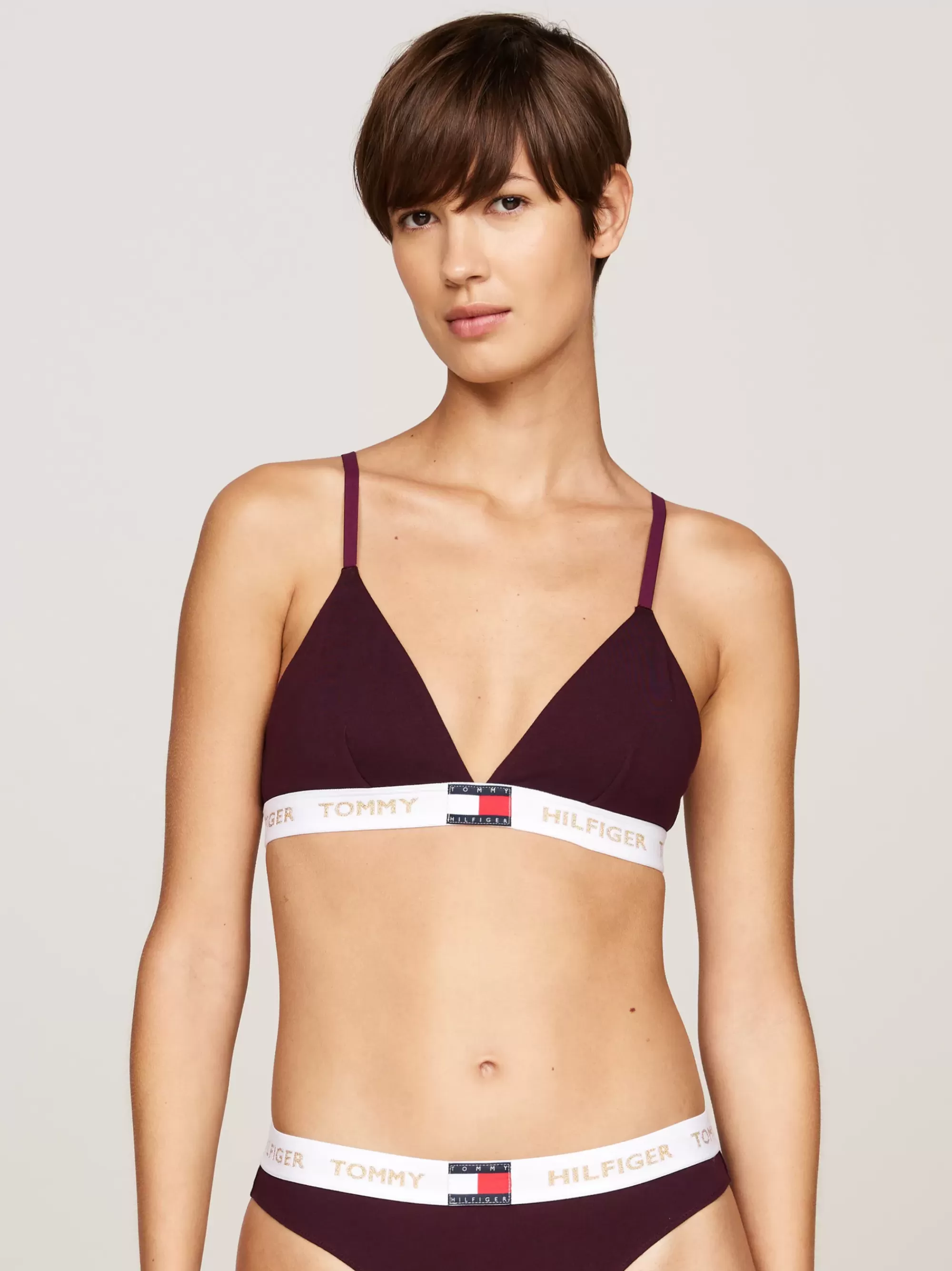 Bh's | Lingerie*Tommy Hilfiger Heritage Padded Triangel-bh Met Logo DEEP BURGUNDY