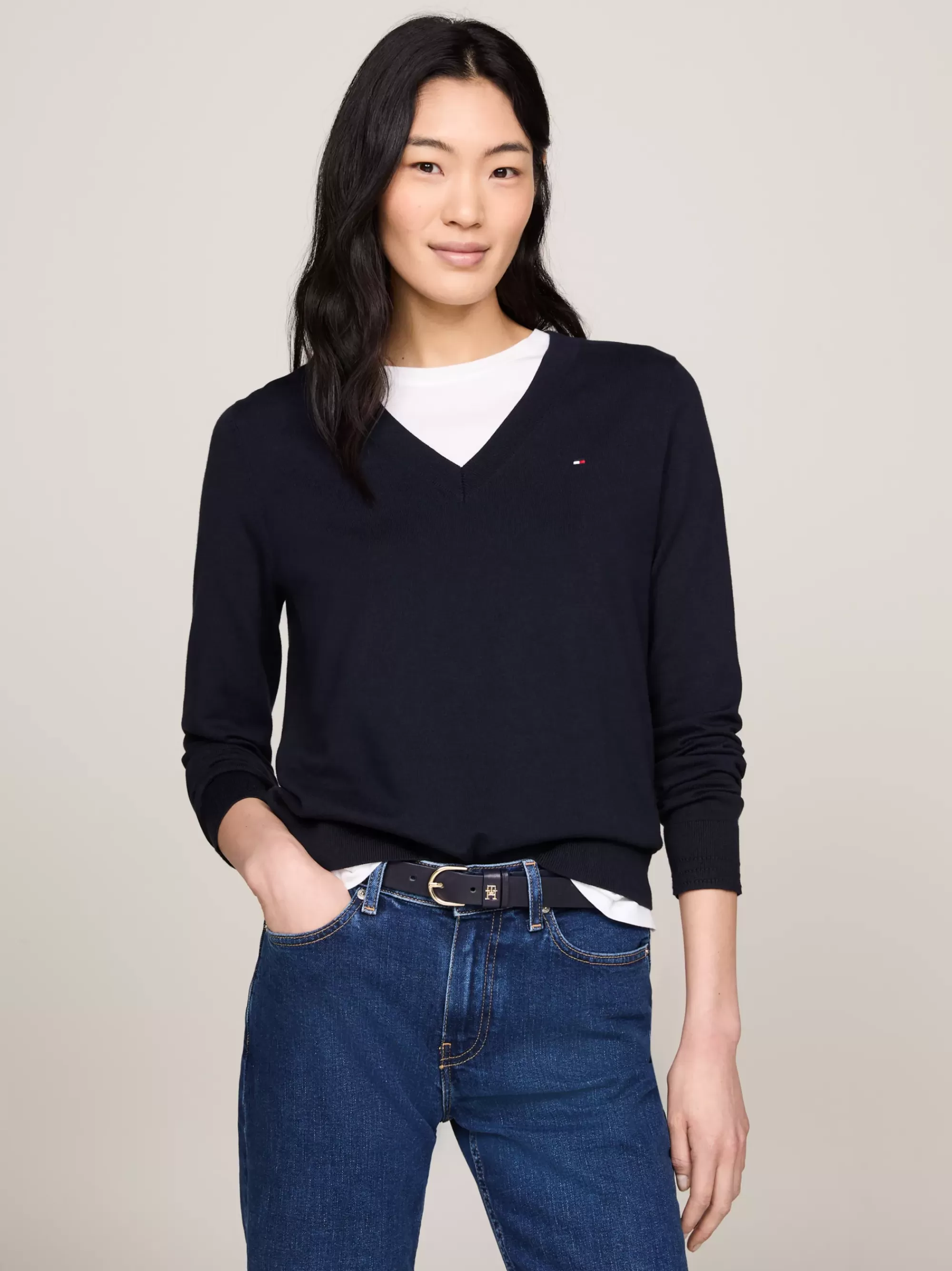 Sweatshirts & Hoodies*Tommy Hilfiger Heritage Trui Met V-hals DESERT SKY