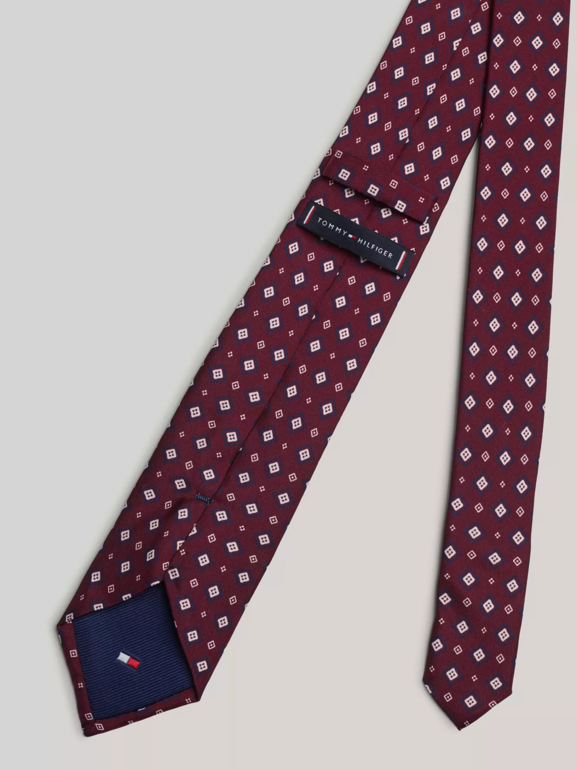 Stropdassen & Pochetten*Tommy Hilfiger Heritage Zijden Das Met Foulardprint PRIMARY RED PRT