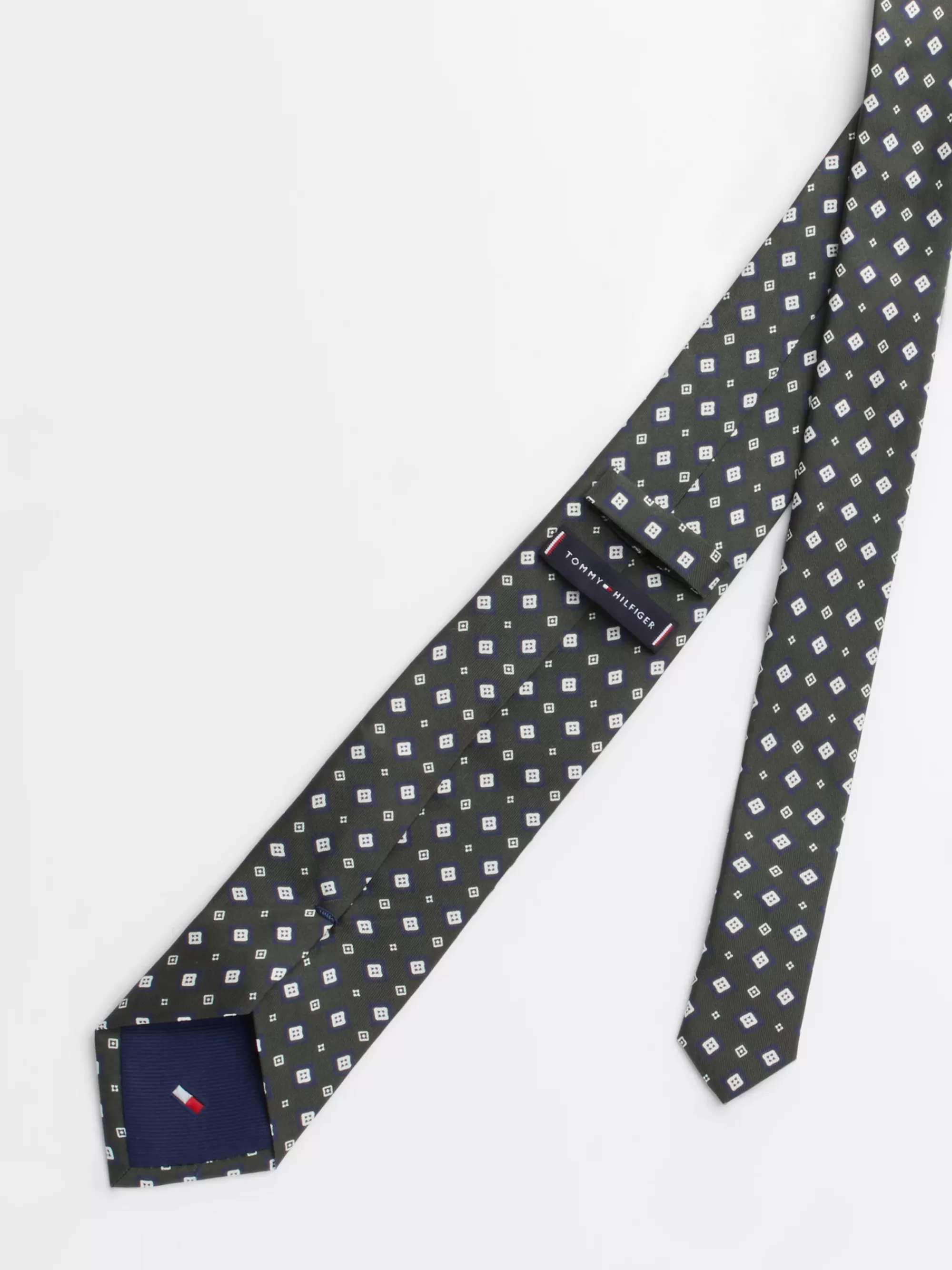 Stropdassen & Pochetten*Tommy Hilfiger Heritage Zijden Das Met Foulardprint ORNAMENTAL GREEN PRT