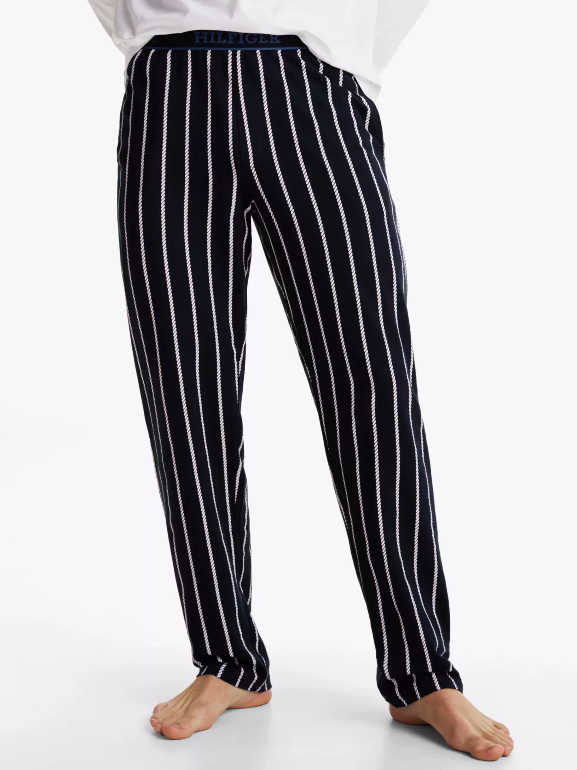 Zwemkleding*Tommy Hilfiger Hilfiger Monotype Jersey Pyjamabroek Met Print ROPE STRIPES DESERT SKY