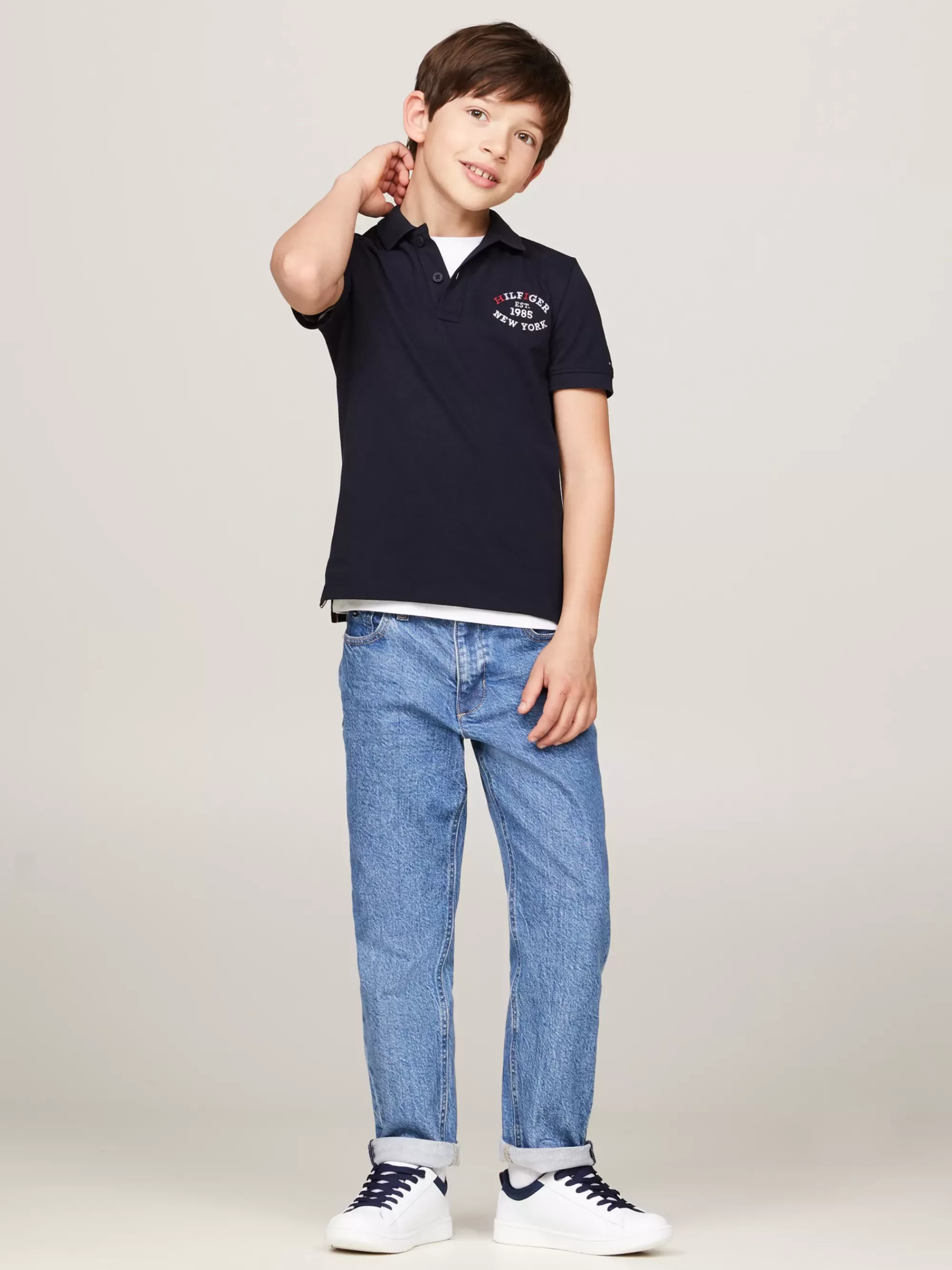 T-Shirts & Polo's*Tommy Hilfiger Hilfiger Monotype Polo Met Geborduurd Logo DESERT SKY