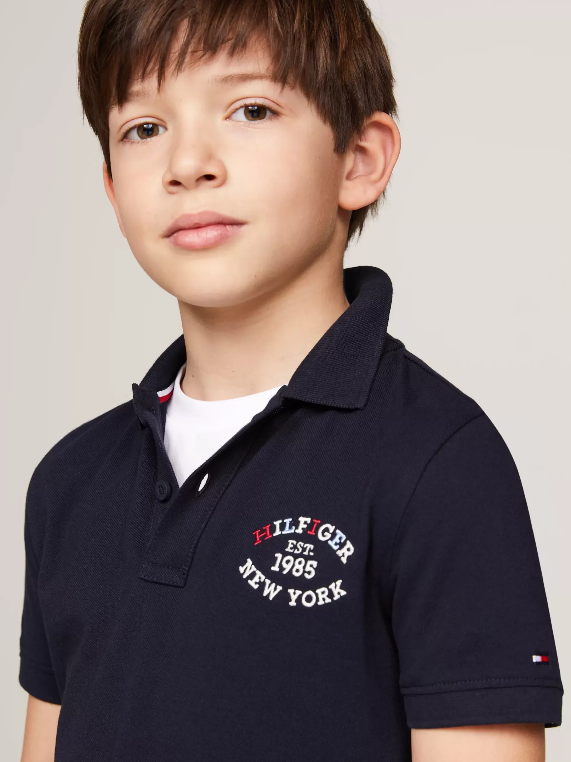 T-Shirts & Polo's*Tommy Hilfiger Hilfiger Monotype Polo Met Geborduurd Logo DESERT SKY