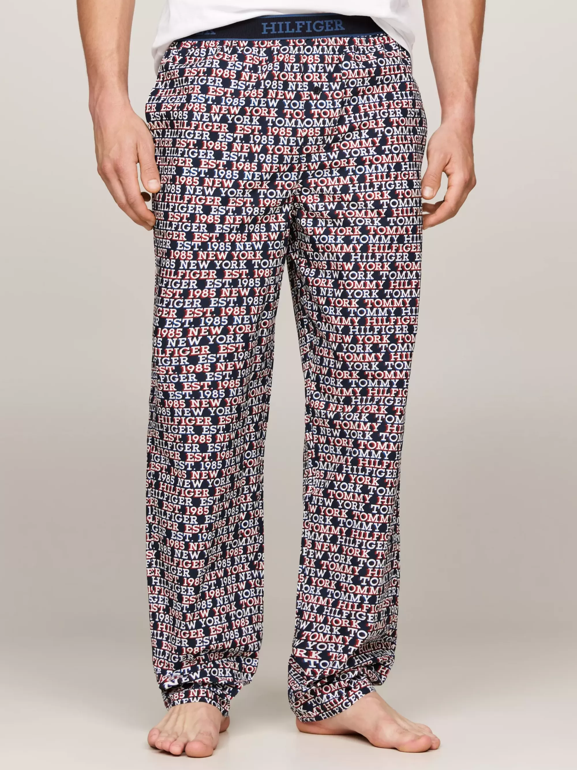 Zwemkleding*Tommy Hilfiger Hilfiger Monotype Pyjamabroek Met Print MONOTYPE LOGO ALLOVER DESERT SKY