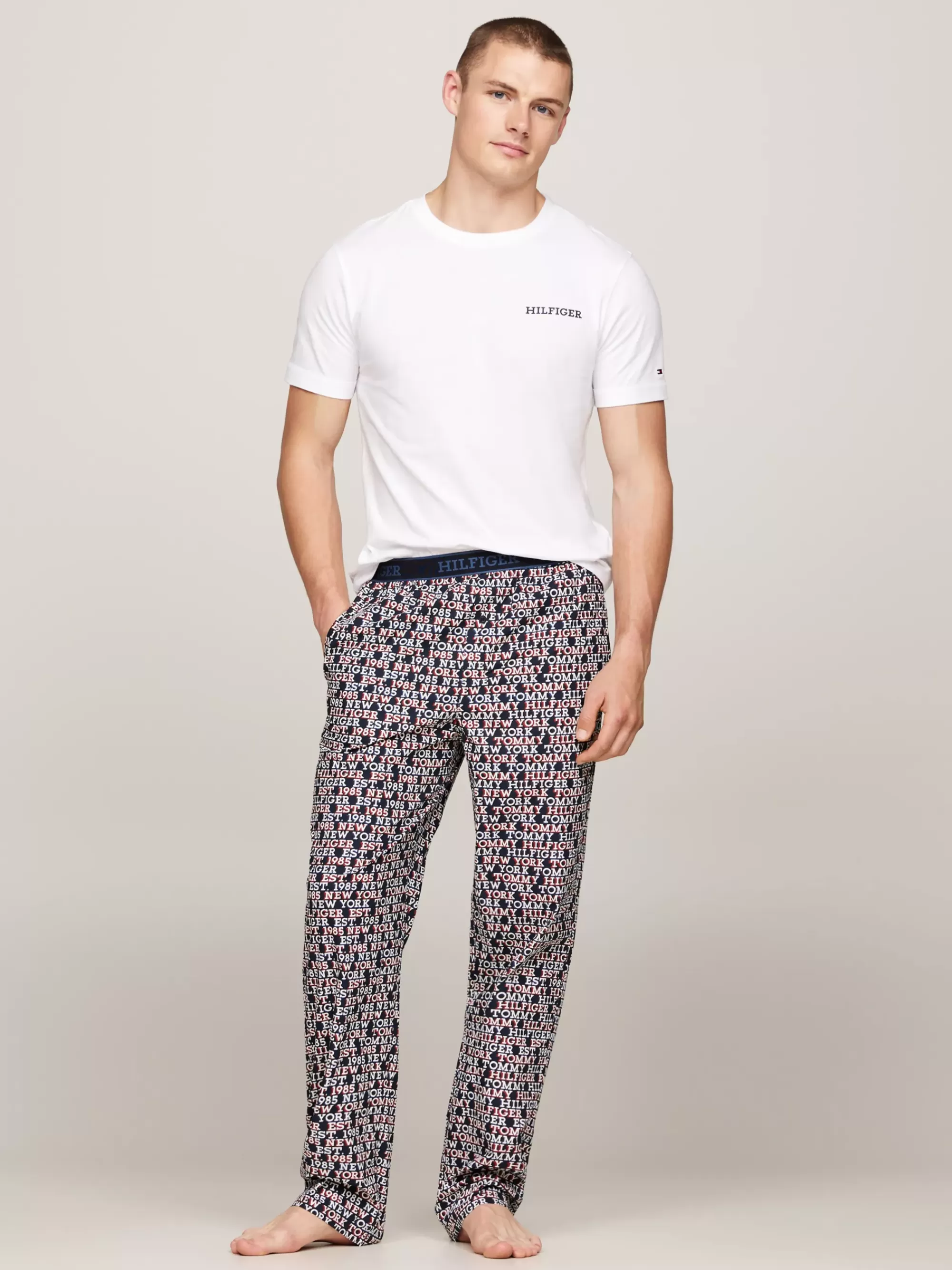 Zwemkleding*Tommy Hilfiger Hilfiger Monotype Pyjamabroek Met Print MONOTYPE LOGO ALLOVER DESERT SKY
