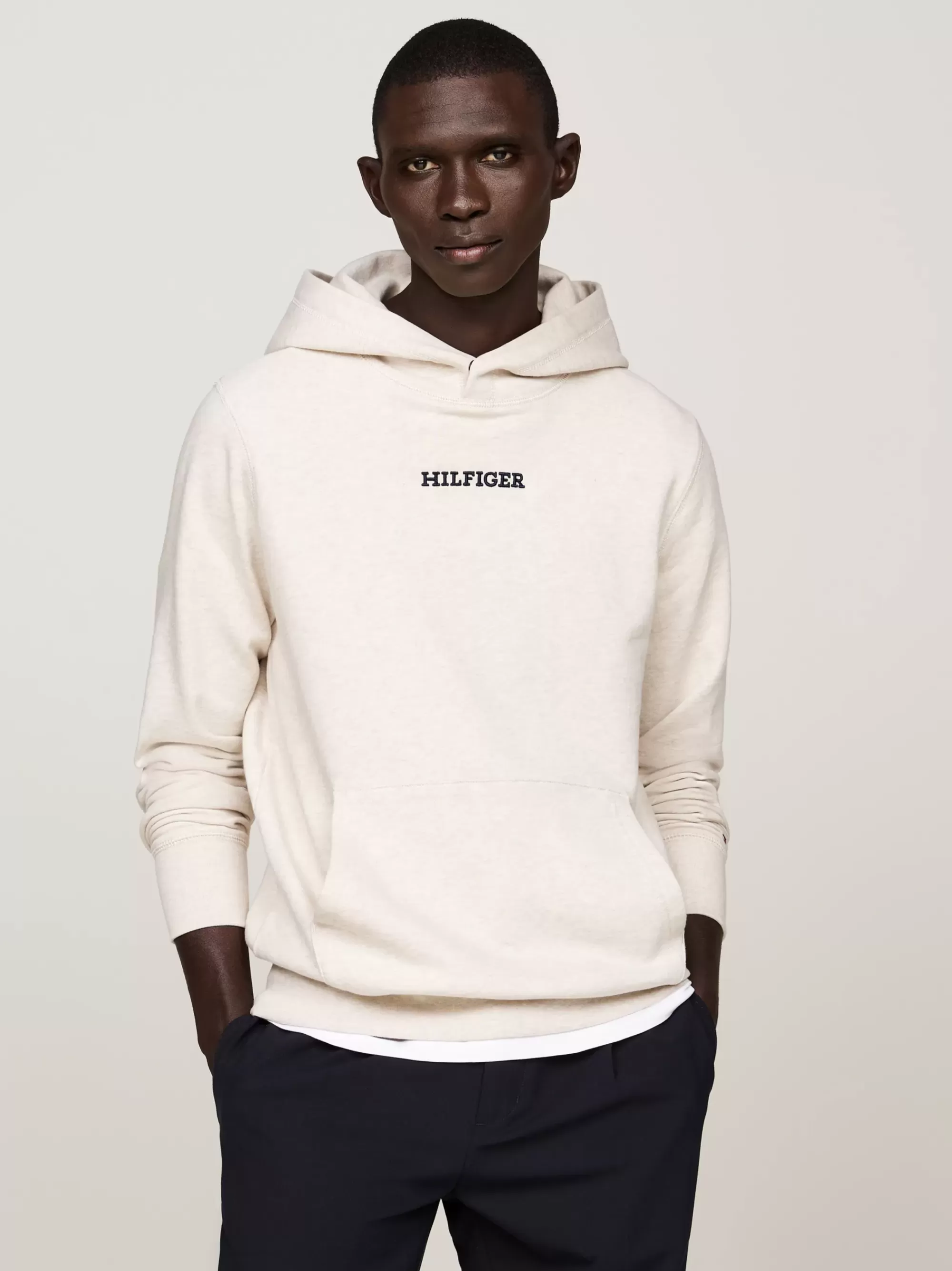 Sweatshirts & Hoodies*Tommy Hilfiger Hilfiger Monotype Regular Fit Hoodie HEATHERED OATMILK