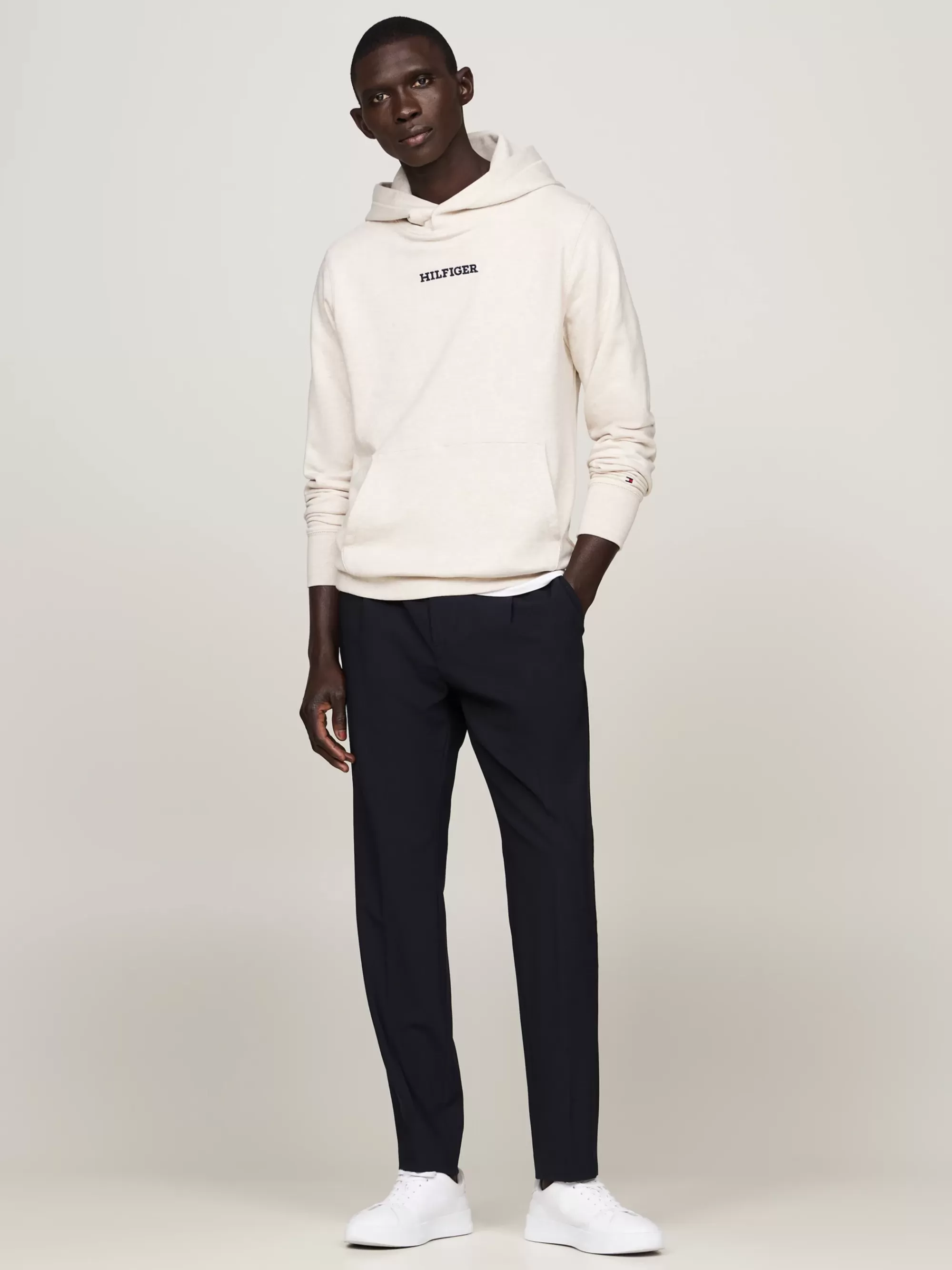 Sweatshirts & Hoodies*Tommy Hilfiger Hilfiger Monotype Regular Fit Hoodie HEATHERED OATMILK
