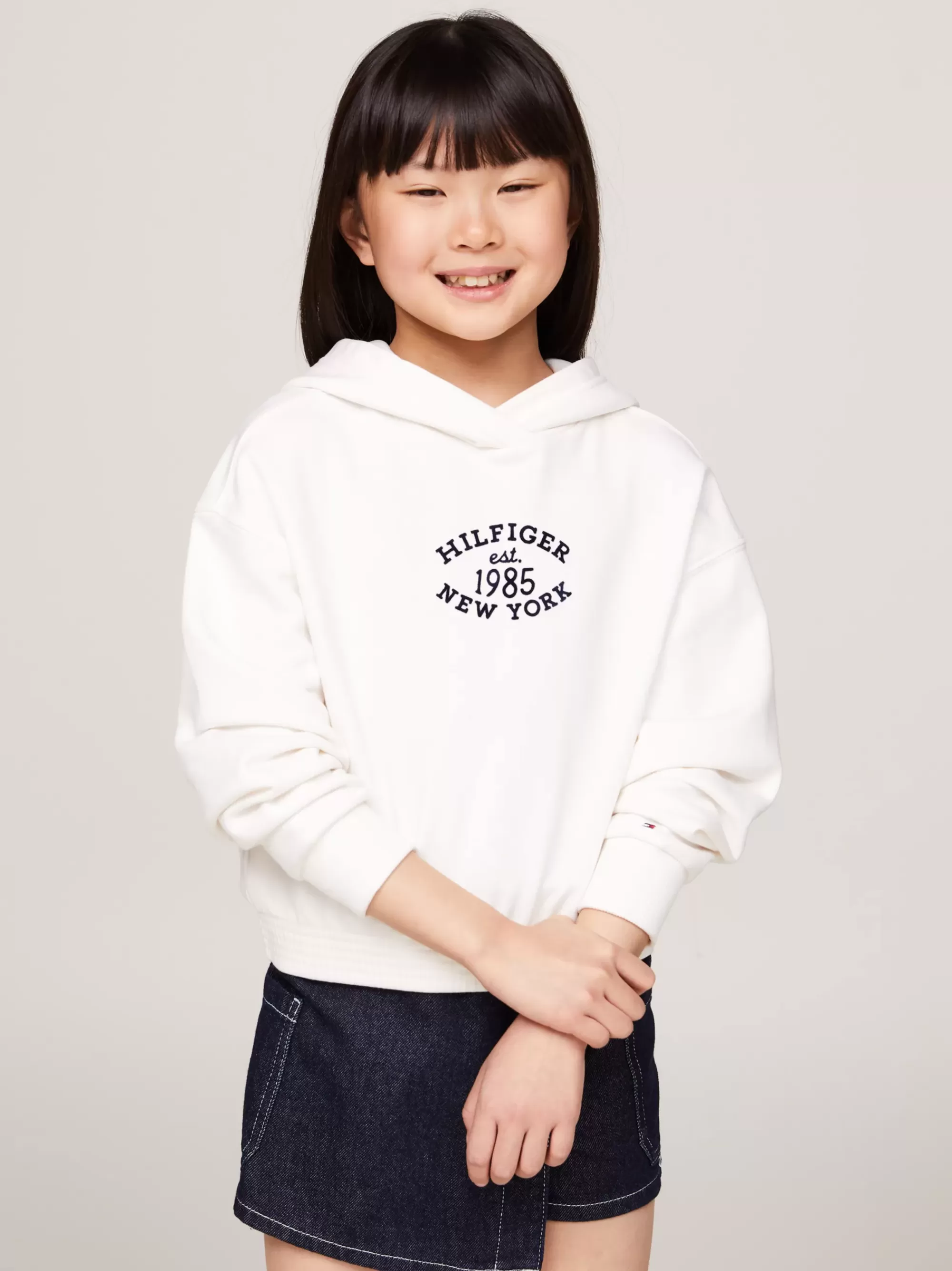 Sweatshirts & Hoodies*Tommy Hilfiger Hilfiger Monotype Relaxed Hoodie Met Flocklogo ANCIENT WHITE