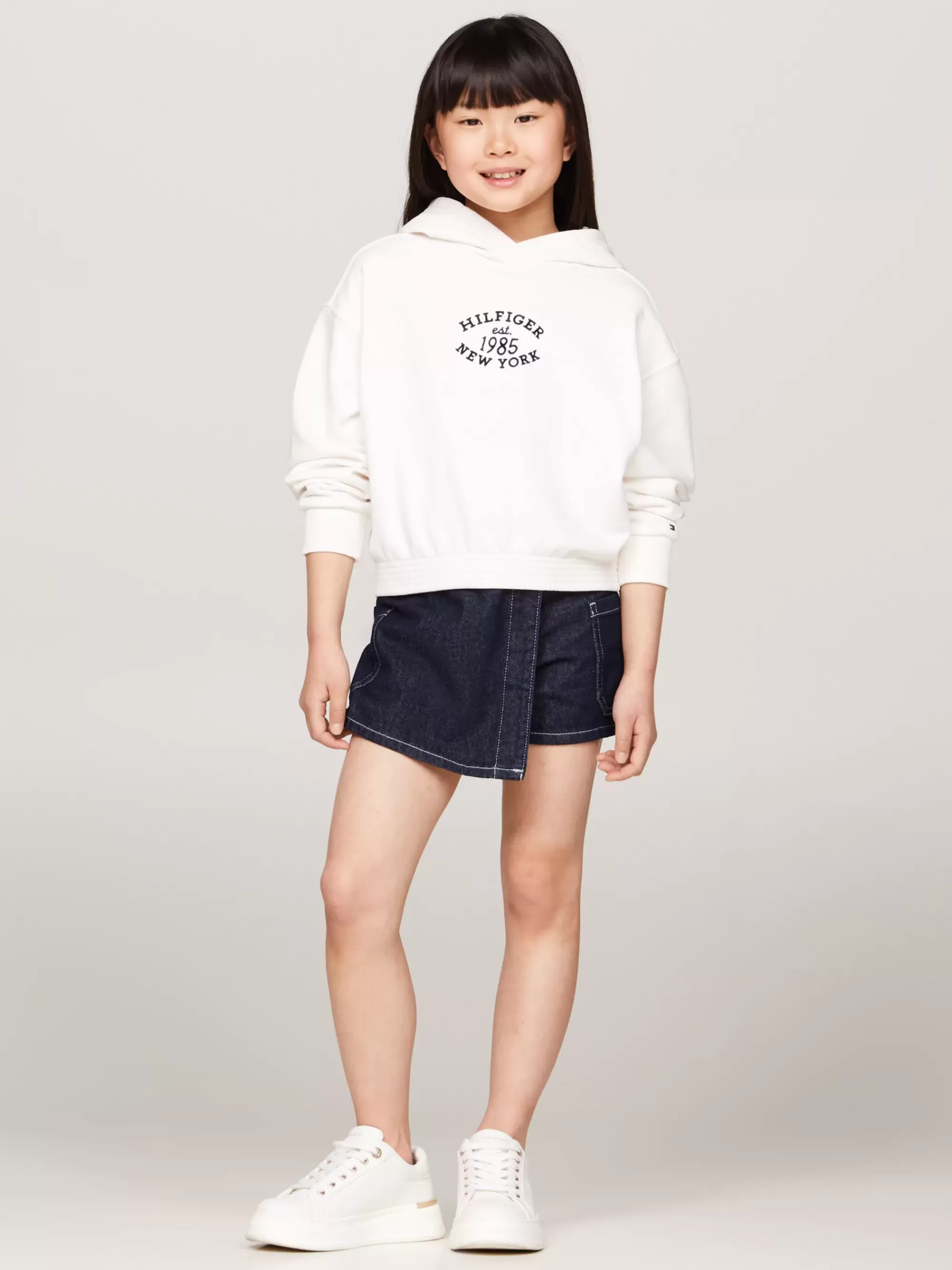 Sweatshirts & Hoodies*Tommy Hilfiger Hilfiger Monotype Relaxed Hoodie Met Flocklogo ANCIENT WHITE