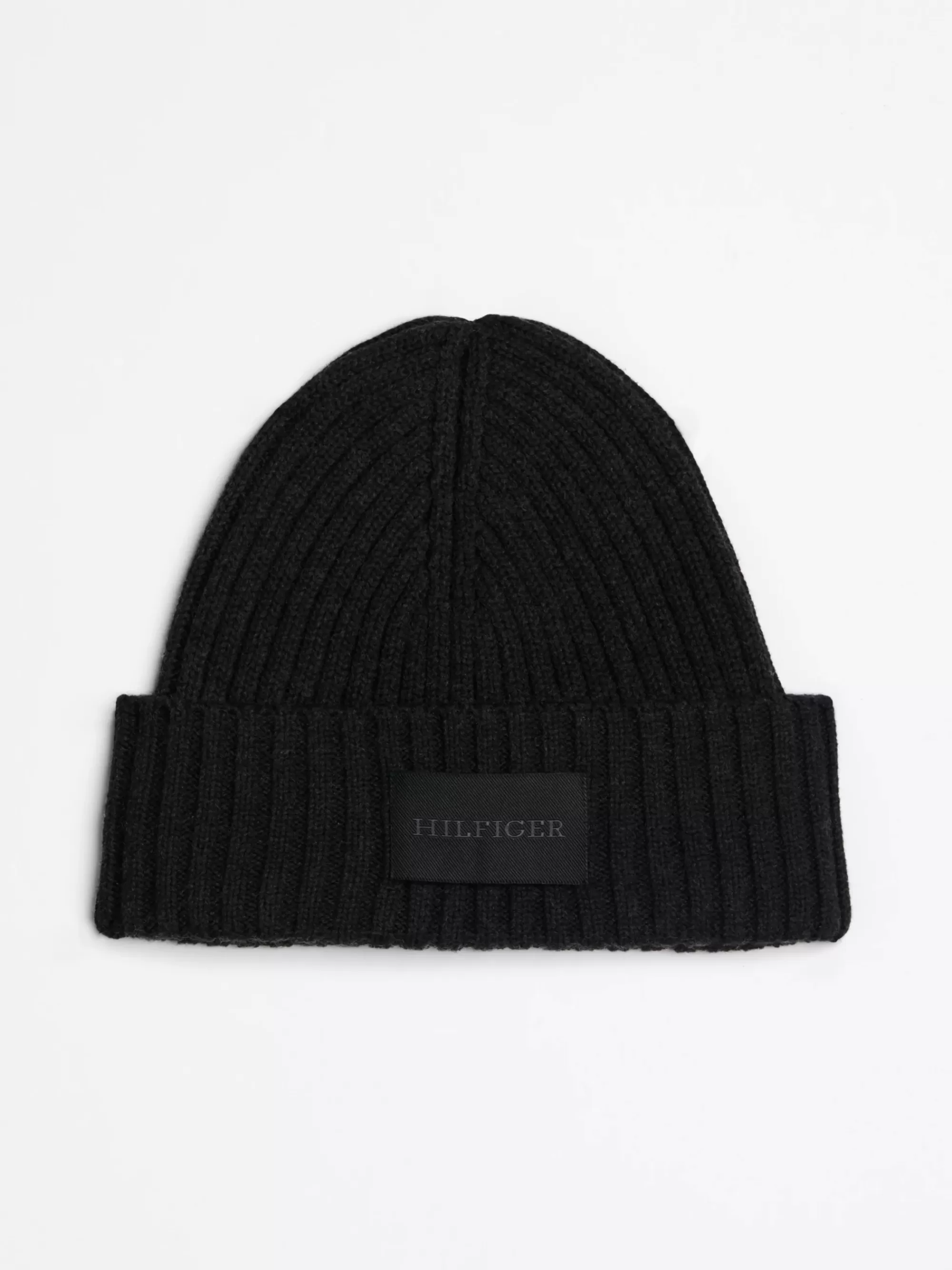 Mutsen | Mutsen, Handschoenen & Sjaals*Tommy Hilfiger Hilfiger Monotype Ribgebreide Beanie Met Wol BLACK