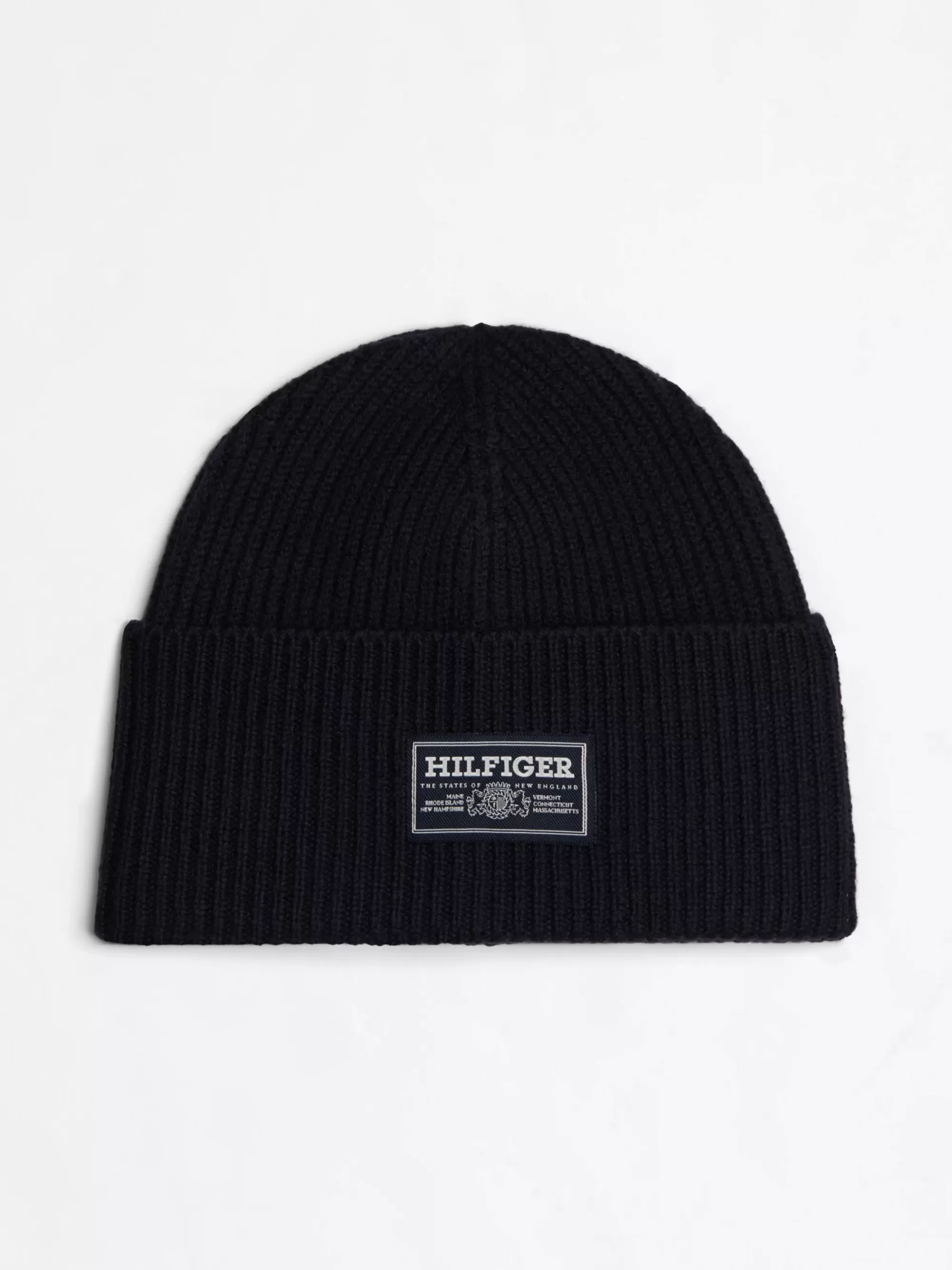 Mutsen | Mutsen, Handschoenen & Sjaals*Tommy Hilfiger Hilfiger Monotype Ribgebreide Wollen Beanie SPACE BLUE