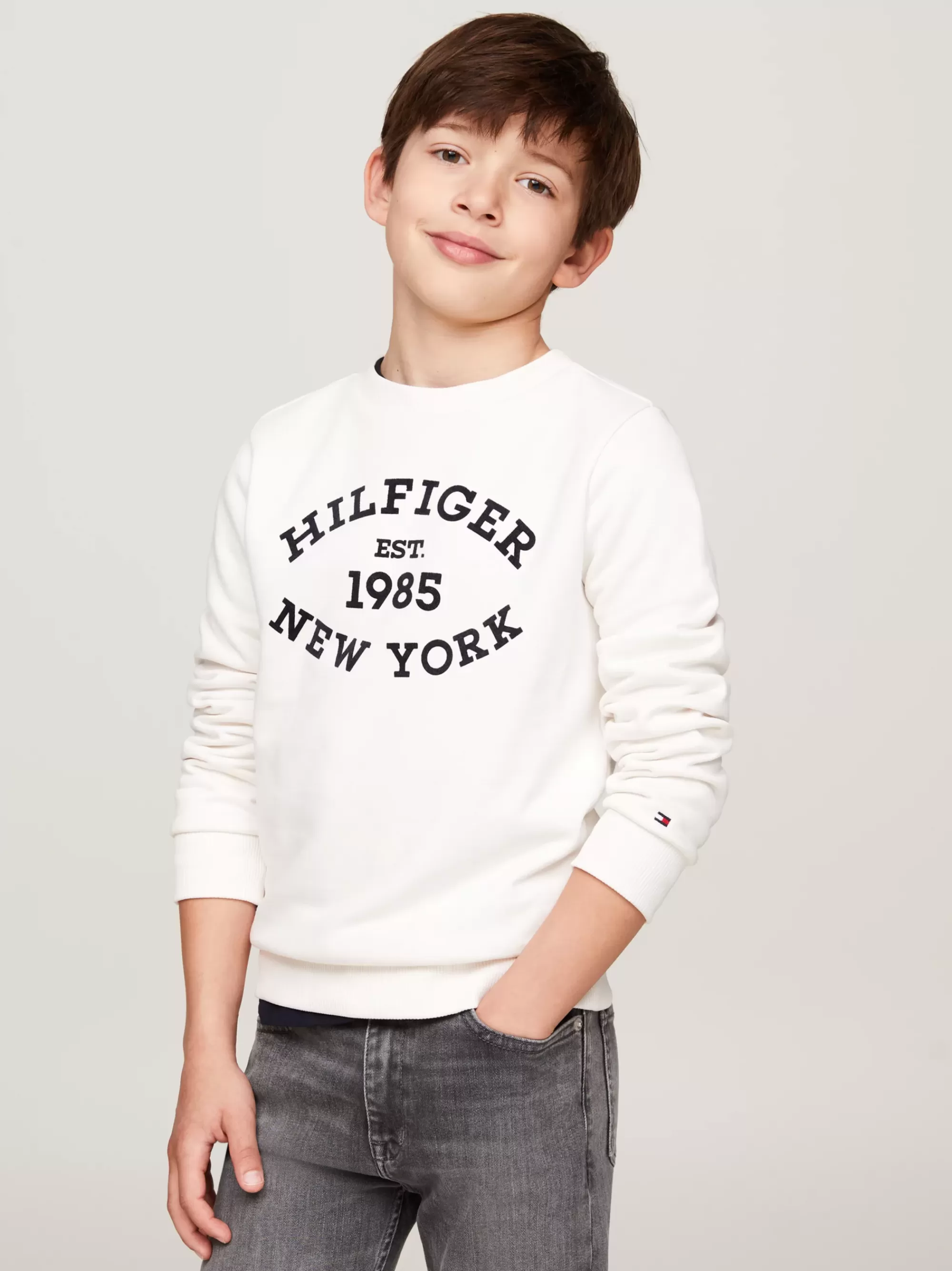 Sweatshirts & Hoodies*Tommy Hilfiger Hilfiger Monotype Sweatshirt Met Logo ANCIENT WHITE
