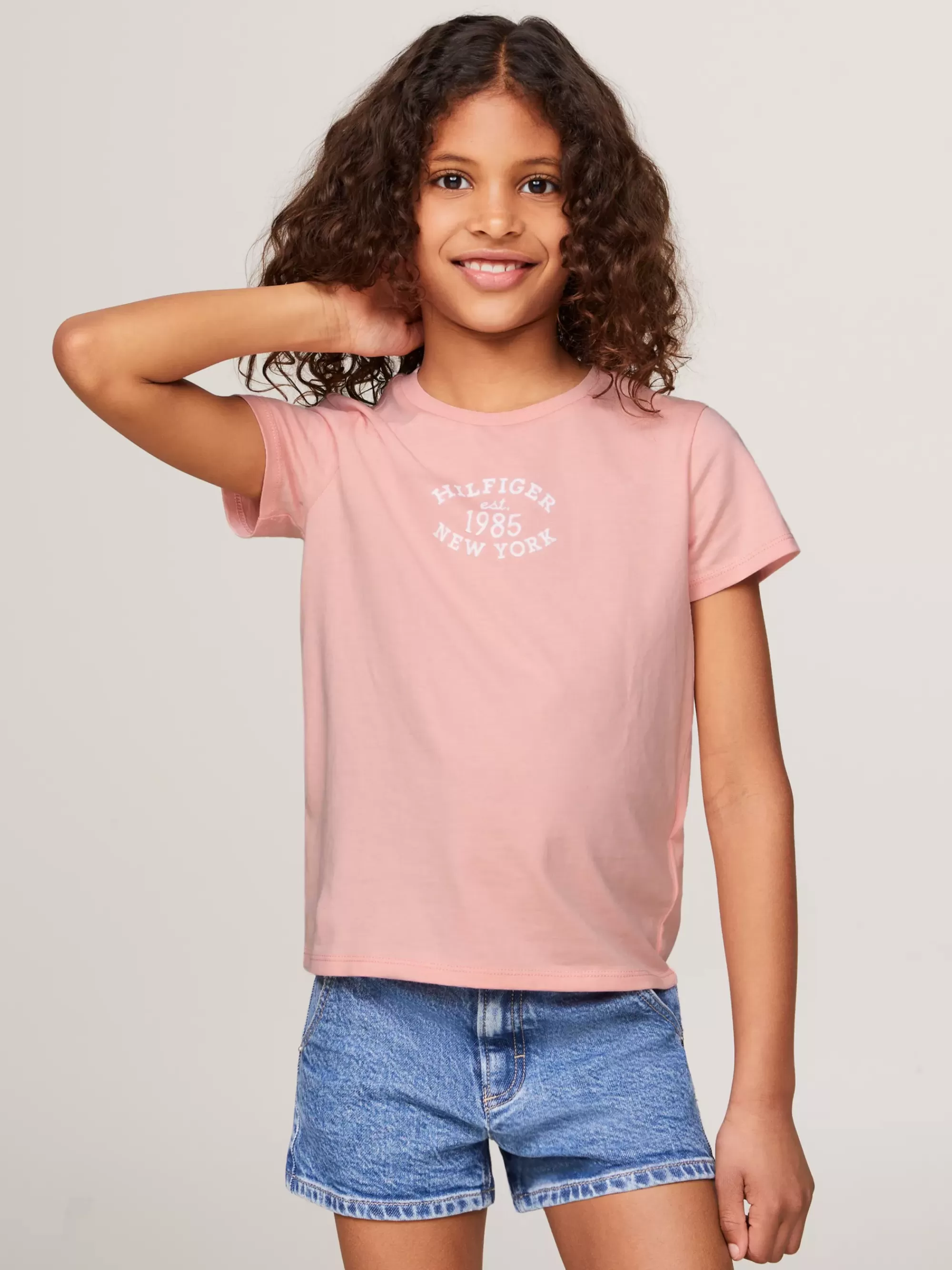 Tops & T-Shirts*Tommy Hilfiger Hilfiger Monotype T-shirt Met Flocked Logo SOFT ROSE