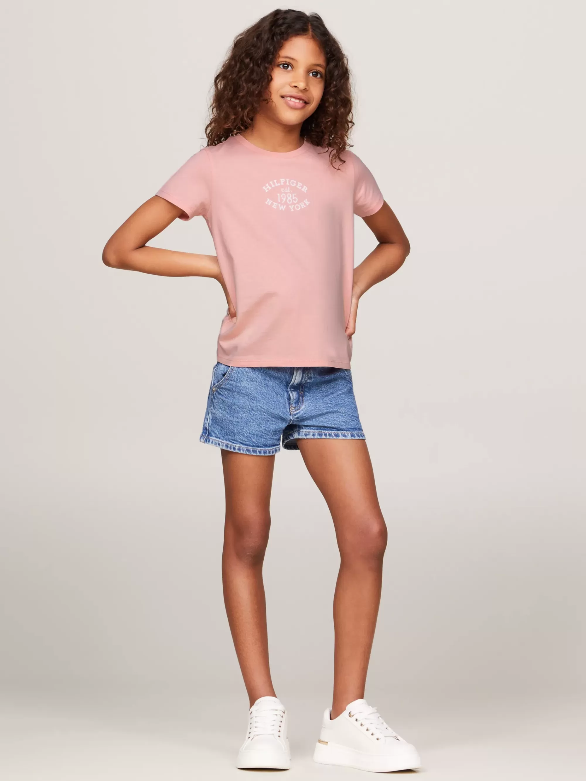 Tops & T-Shirts*Tommy Hilfiger Hilfiger Monotype T-shirt Met Flocked Logo SOFT ROSE