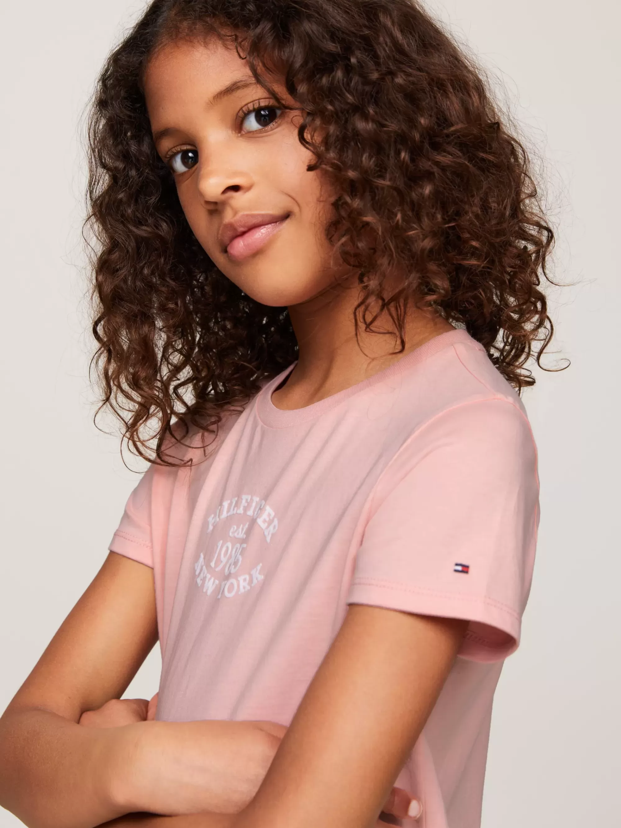 Tops & T-Shirts*Tommy Hilfiger Hilfiger Monotype T-shirt Met Flocked Logo SOFT ROSE