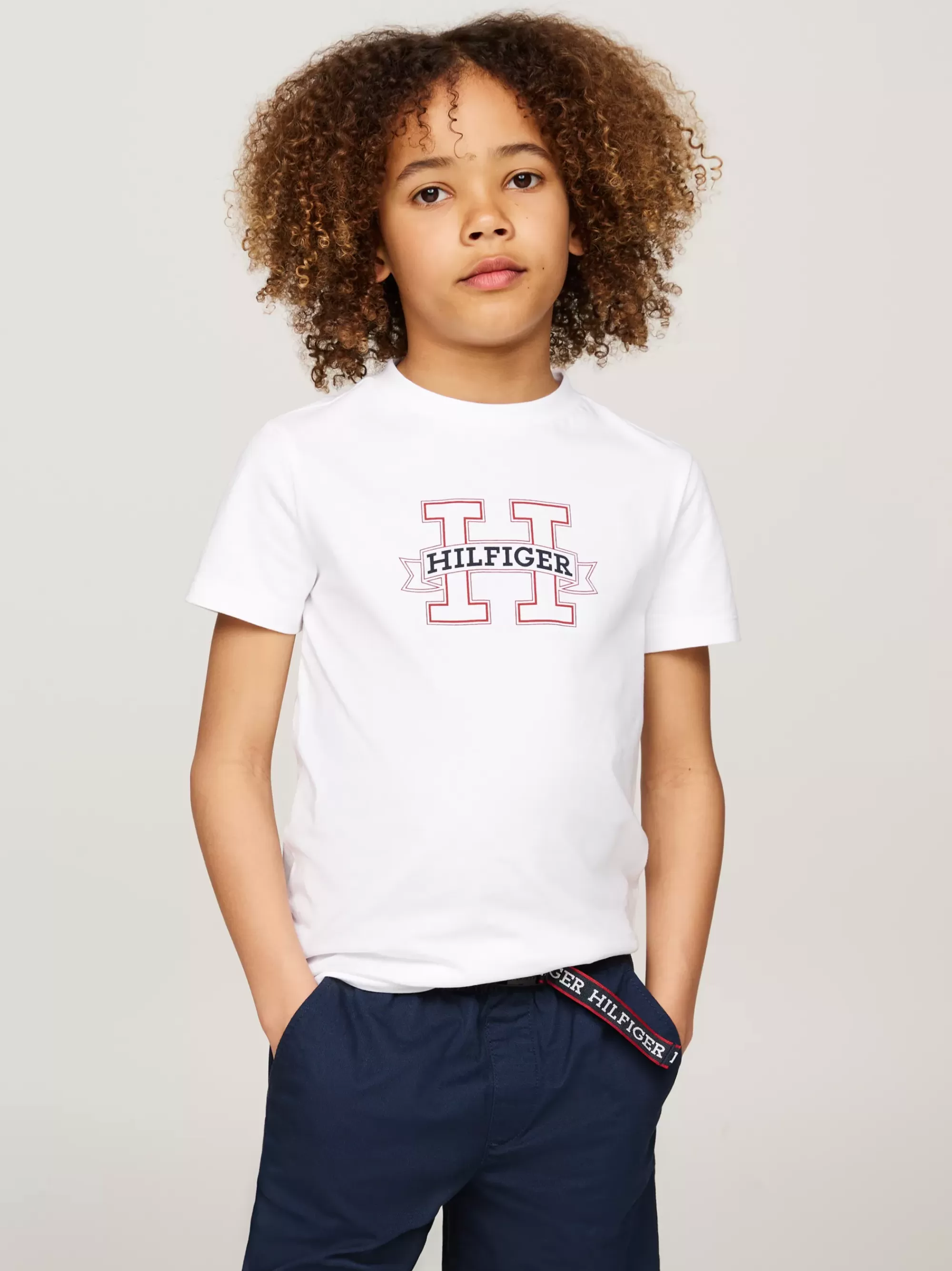 T-Shirts & Polo's*Tommy Hilfiger Hilfiger Monotype T-shirt Met Logo WHITE