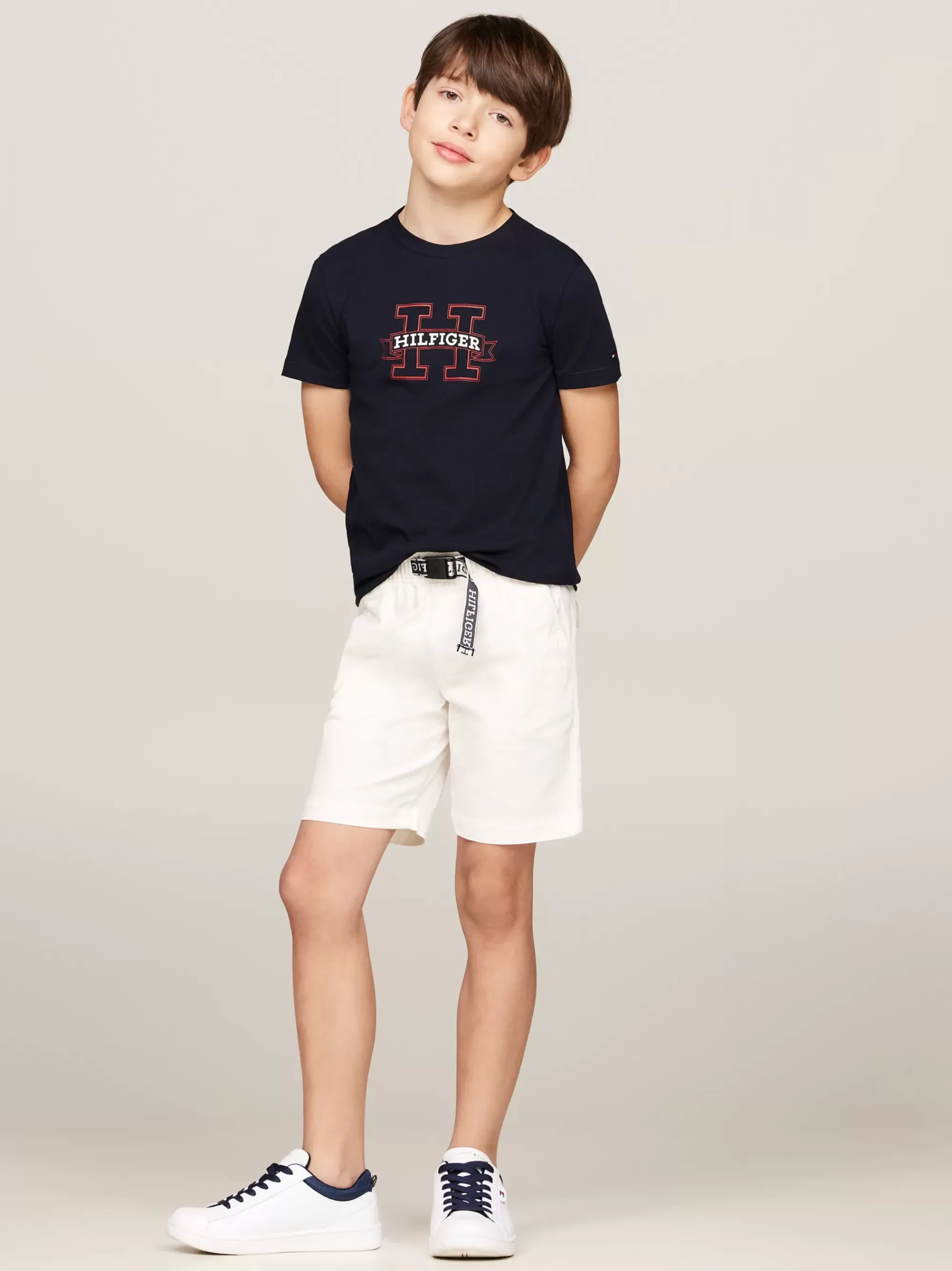 T-Shirts & Polo's*Tommy Hilfiger Hilfiger Monotype T-shirt Met Logo DESERT SKY