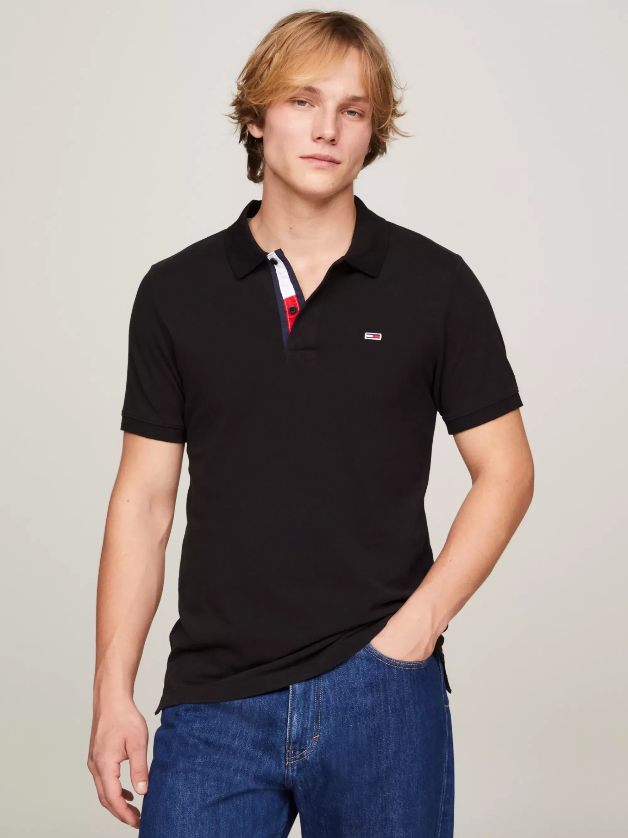 Polo's*Tommy Hilfiger Katoenen Slim Fit Polo BLACK