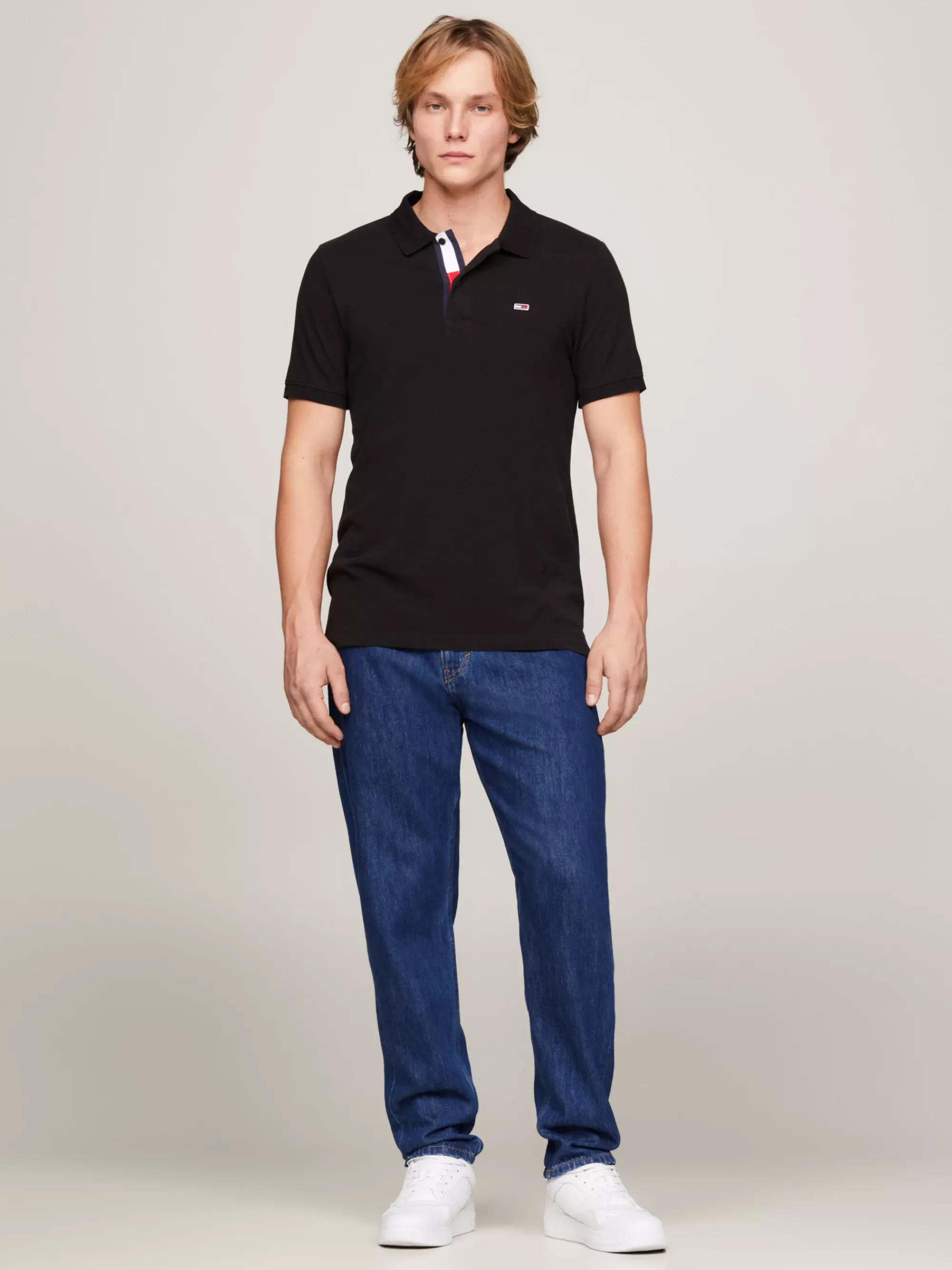Polo's*Tommy Hilfiger Katoenen Slim Fit Polo BLACK