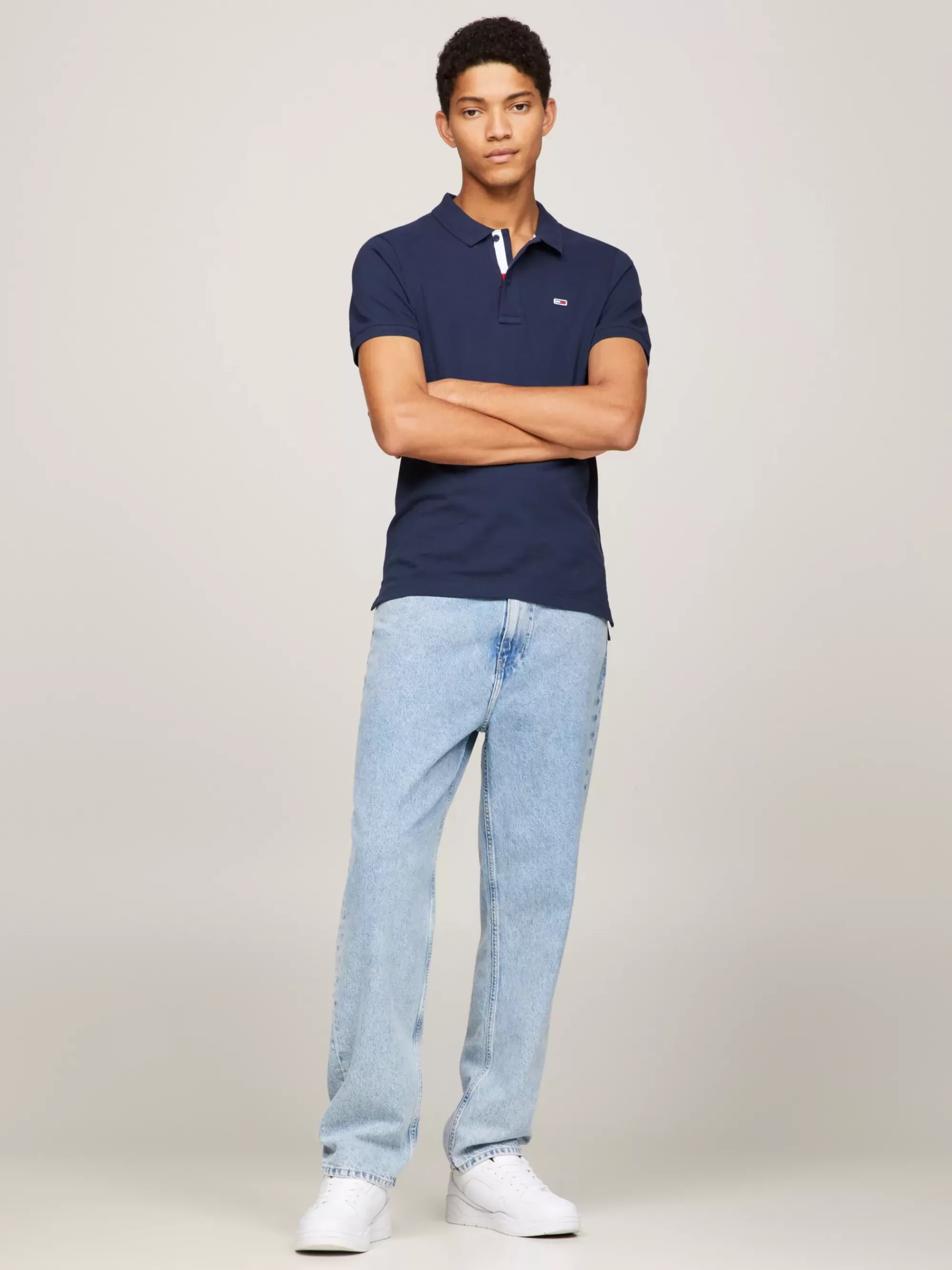 Polo's*Tommy Hilfiger Katoenen Slim Fit Polo TWILIGHT NAVY