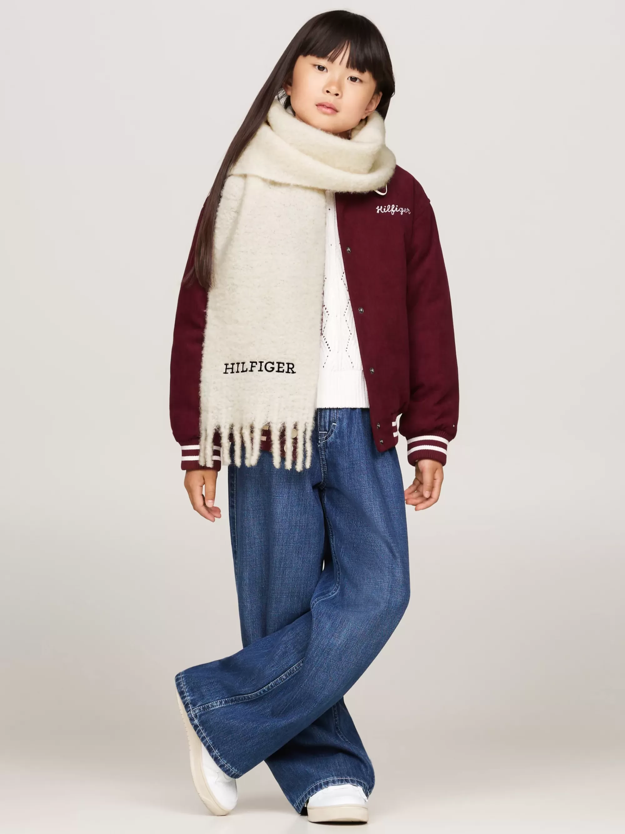 Schoenen & Accessoires*Tommy Hilfiger Kids Hilfiger Monotype Sjaal Met Logo ANCIENT WHITE