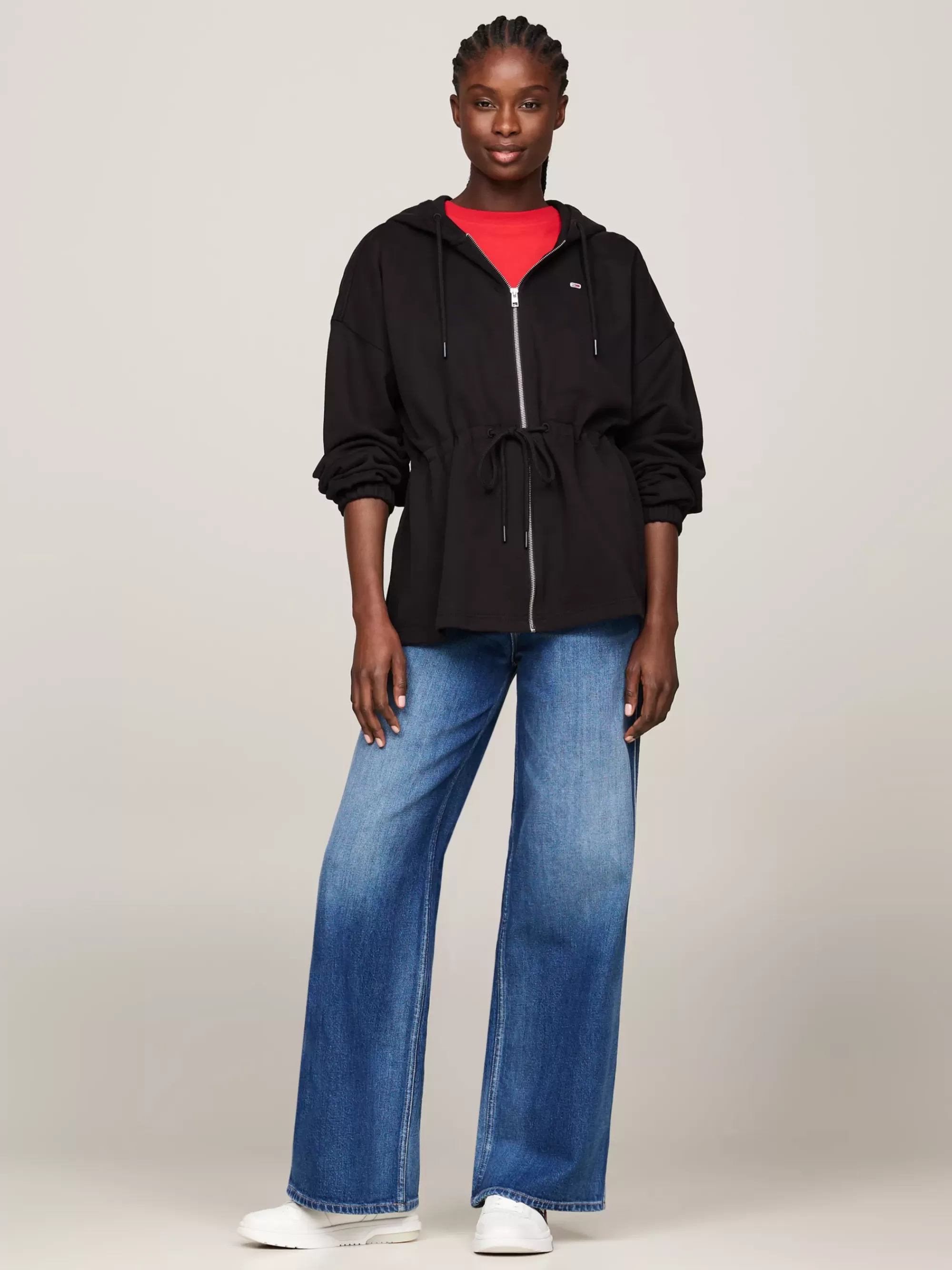 Sweatshirts & Hoodies*Tommy Hilfiger Oversized Fit Getailleerde Hoodie Met Rits BLACK