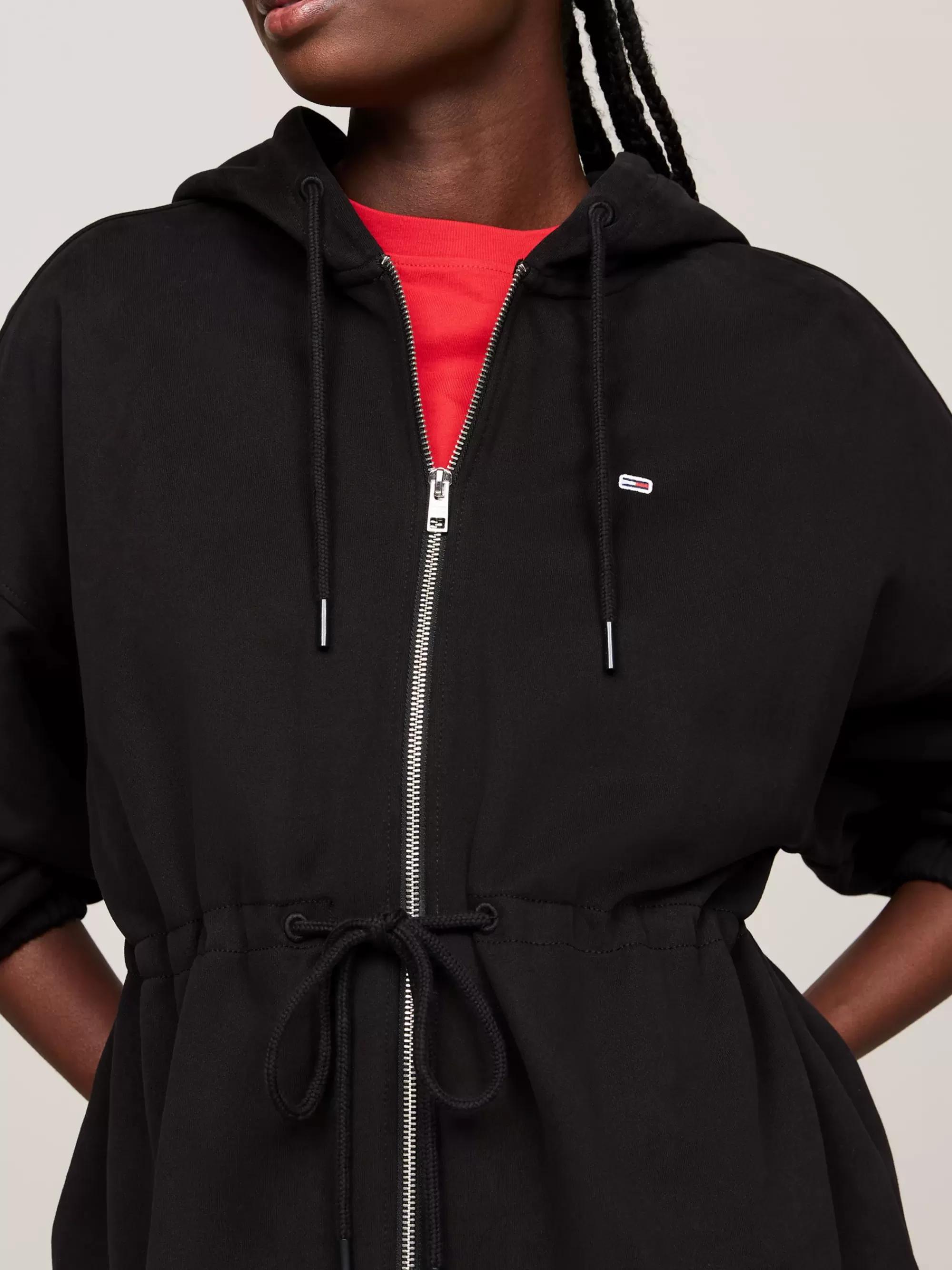 Sweatshirts & Hoodies*Tommy Hilfiger Oversized Fit Getailleerde Hoodie Met Rits BLACK