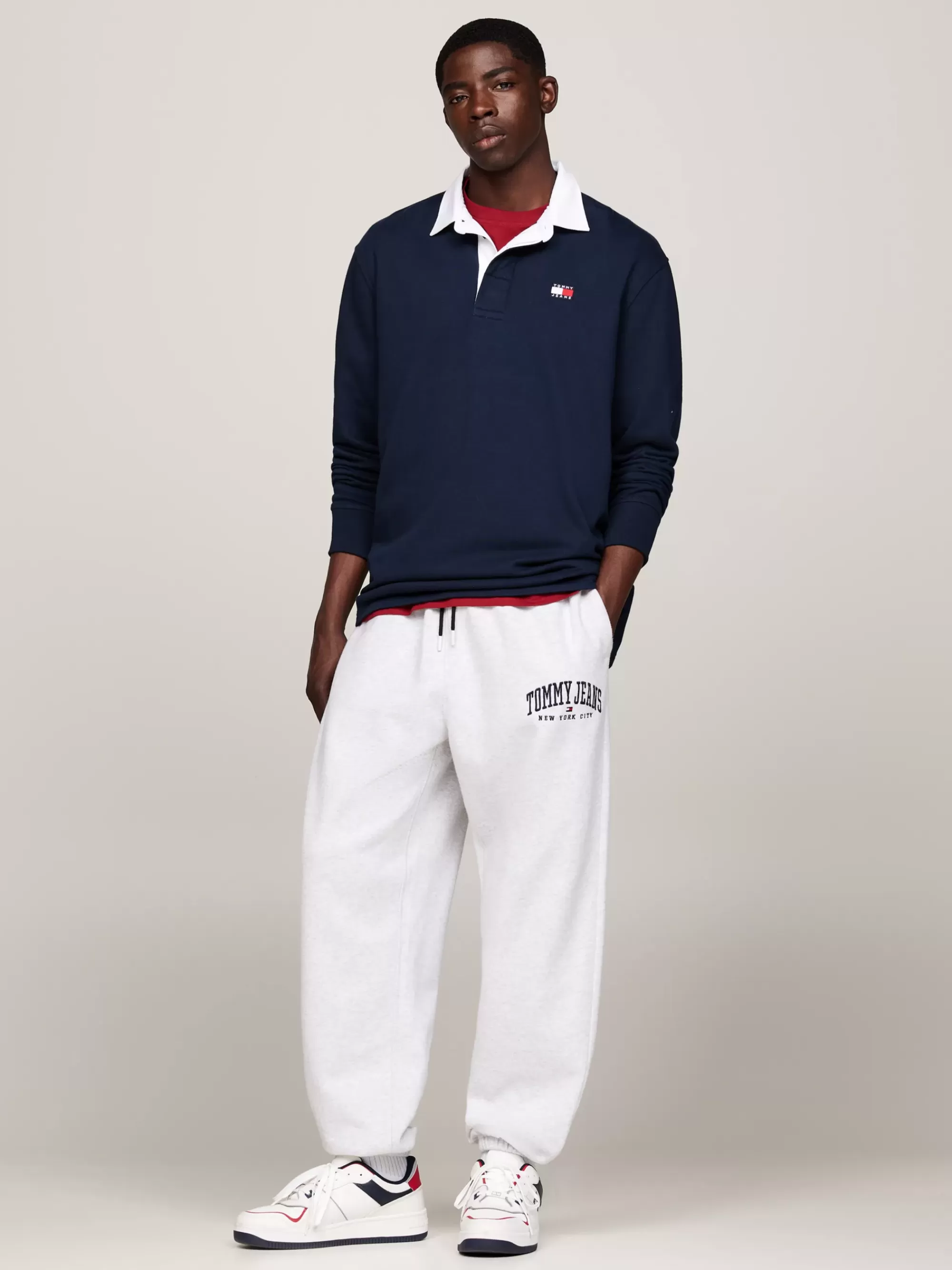 Polo's*Tommy Hilfiger Oversized Rugbyshirt Met Badge DARK NIGHT NAVY