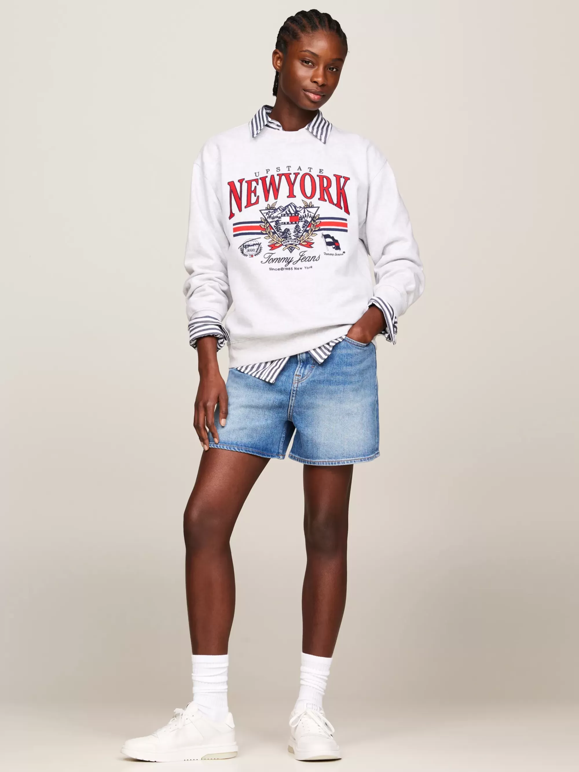 Sweatshirts & Hoodies*Tommy Hilfiger Prep Explorer Relaxed Trui Met Vintage Logo SILVER GREY HTR