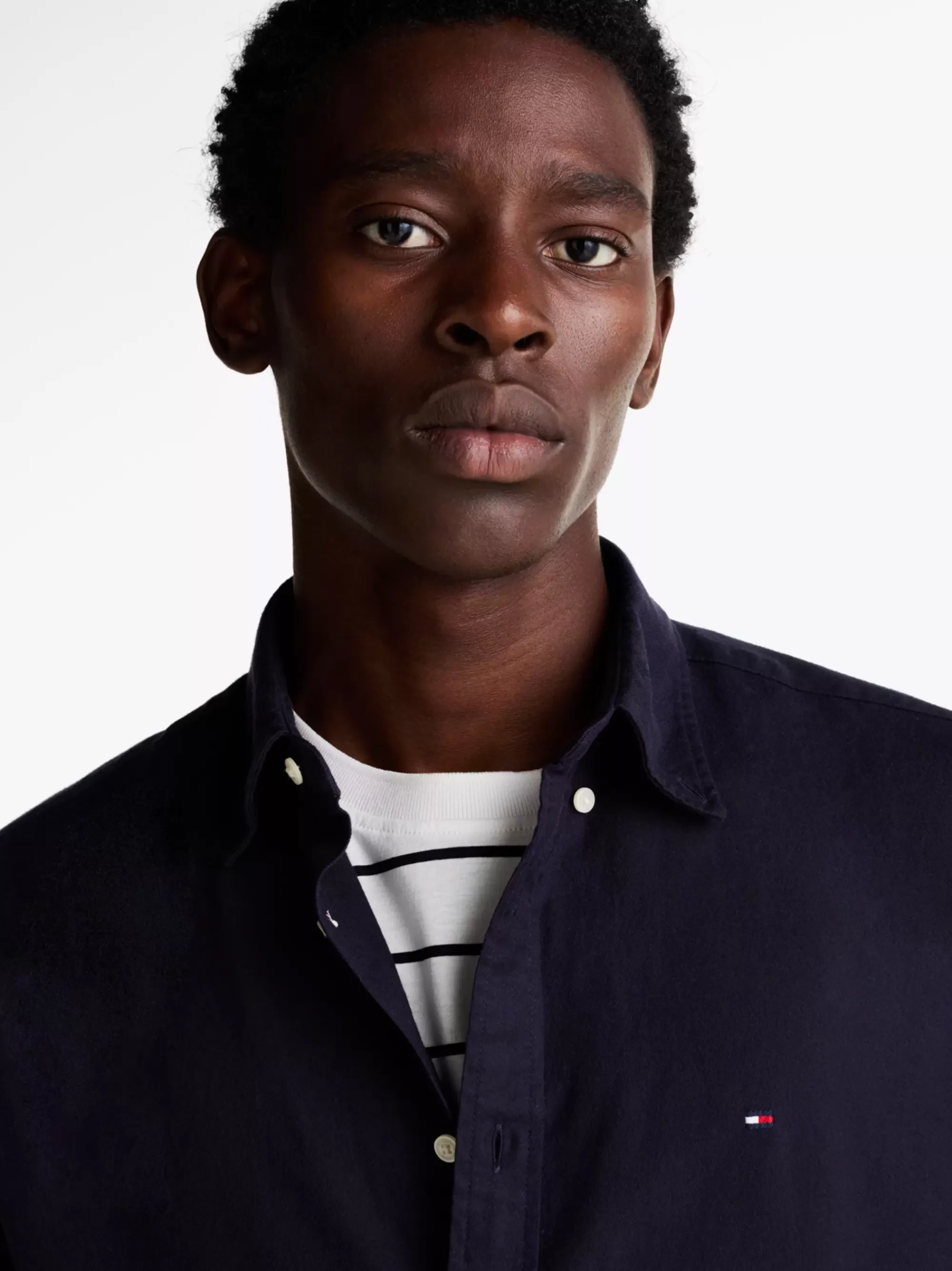 Overhemden*Tommy Hilfiger Regular Fit Overhemd Met Geborduurde Vlag DESERT SKY