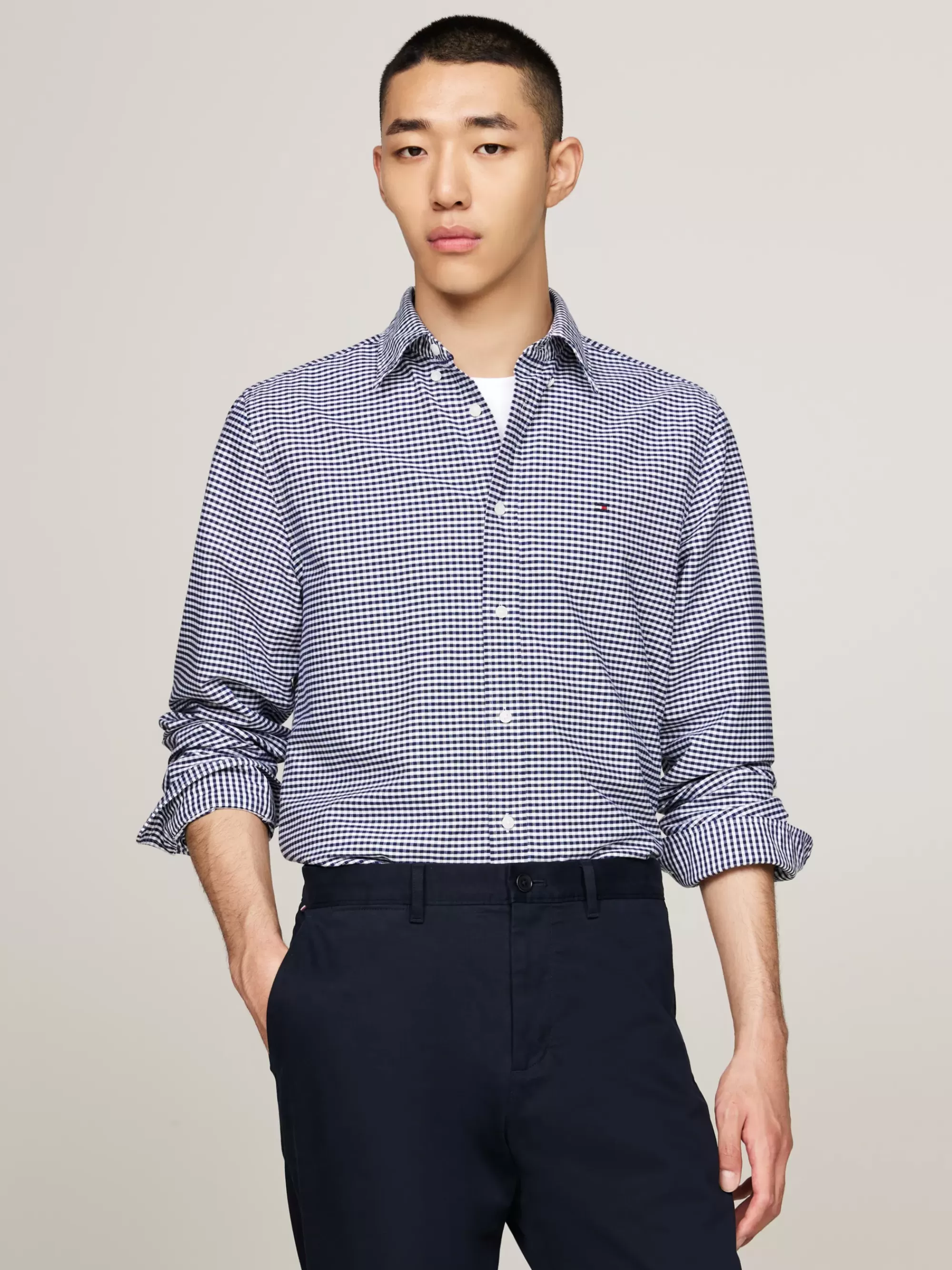 Overhemden*Tommy Hilfiger Regular Fit Oxford-overhemd Met Ginghamruit DESERT SKY / CHECK