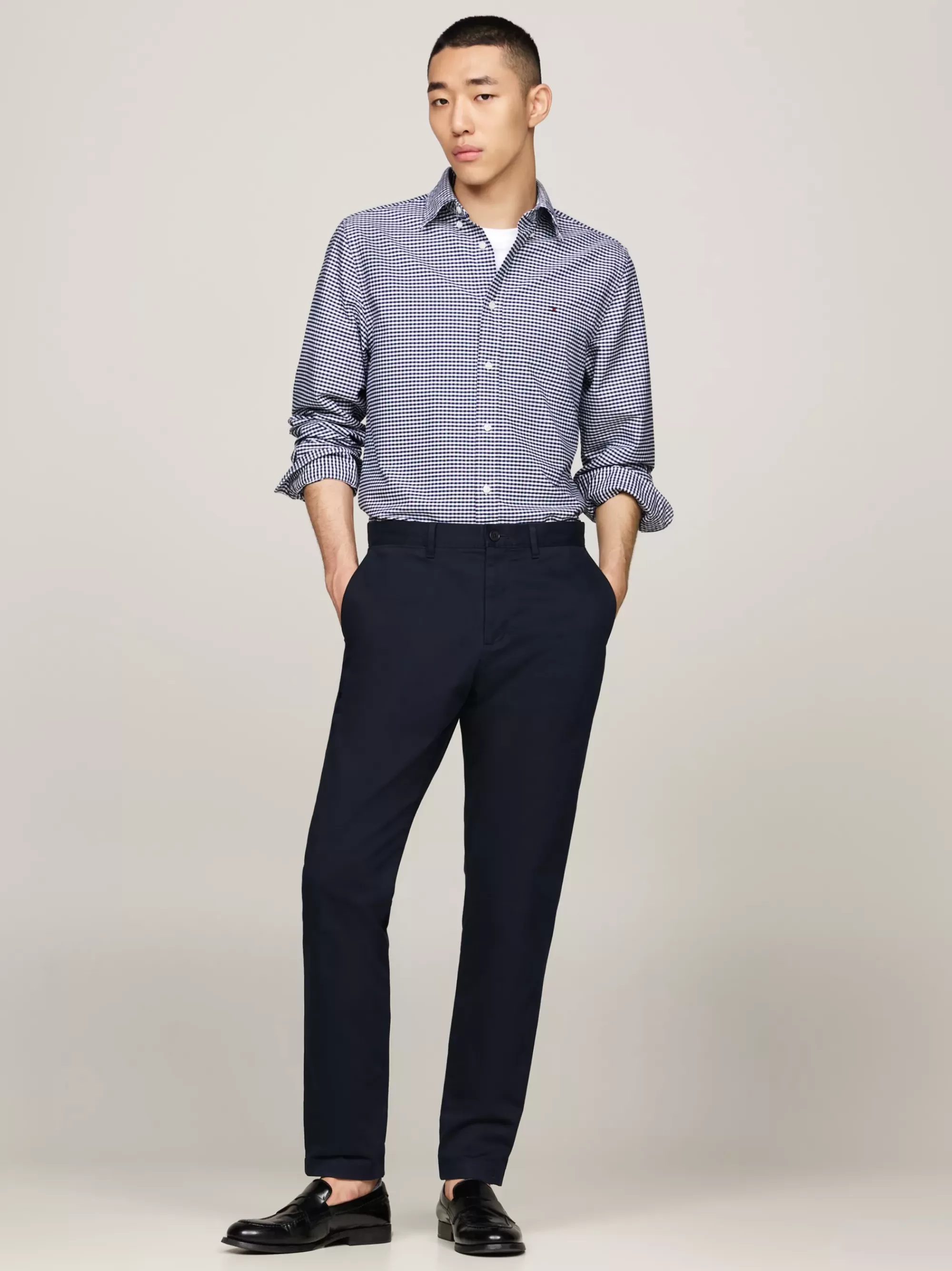Overhemden*Tommy Hilfiger Regular Fit Oxford-overhemd Met Ginghamruit DESERT SKY / CHECK