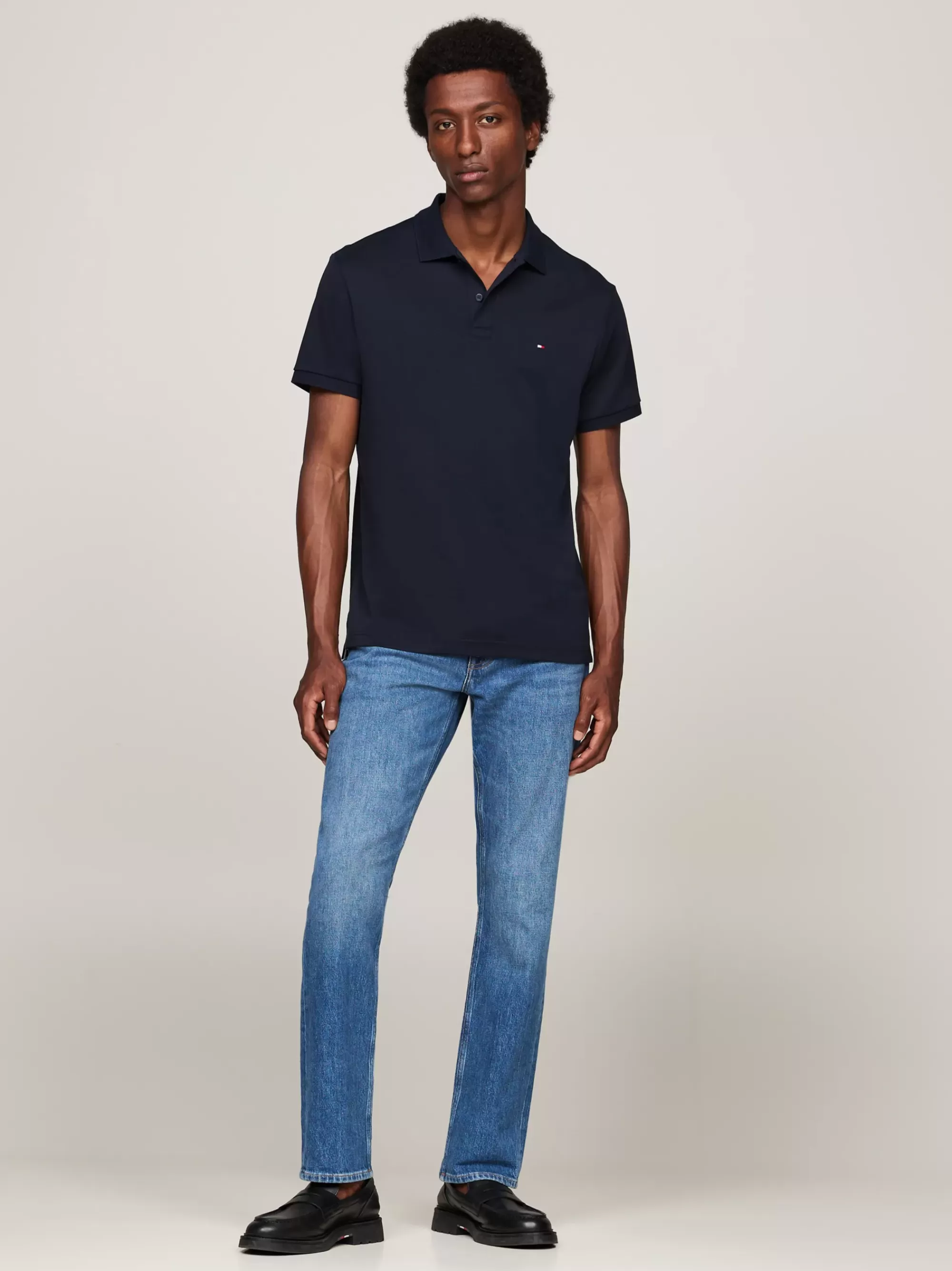 Polo's*Tommy Hilfiger Regular Fit Polo Met Geborduurde Vlag DESERT SKY