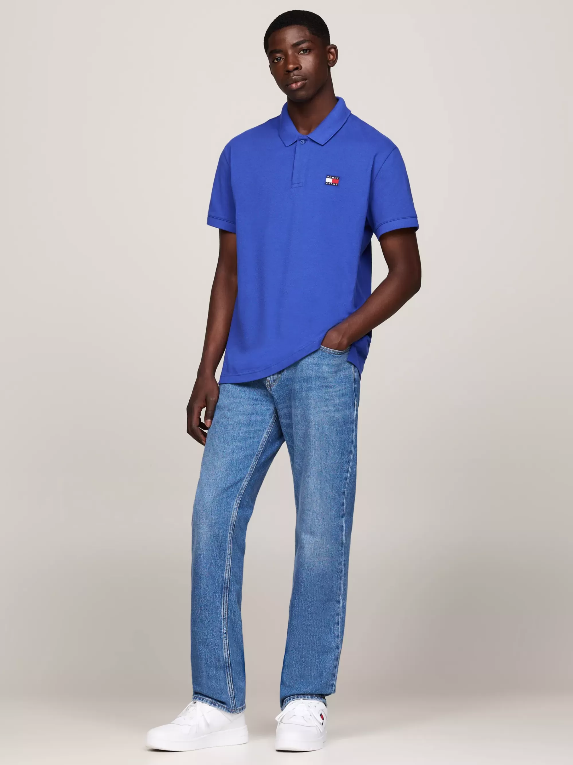 Polo's*Tommy Hilfiger Regular Fit Poloshirt Met Badge BRIGHT BLUE