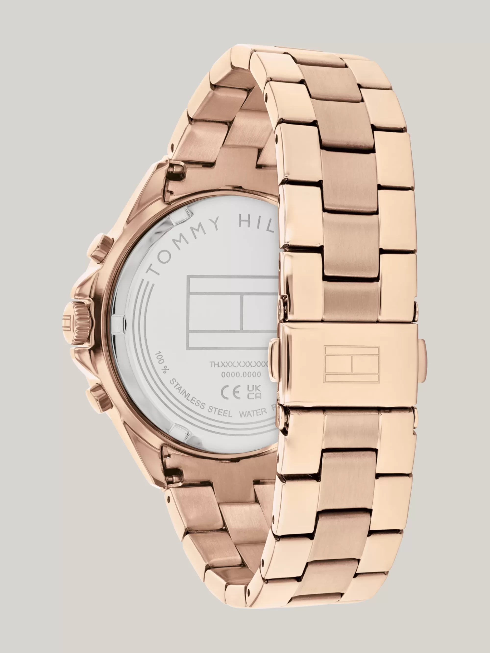 Horloges*Tommy Hilfiger Roséverguld Horloge Met Blauwe Wijzerplaat ROSE GOLD
