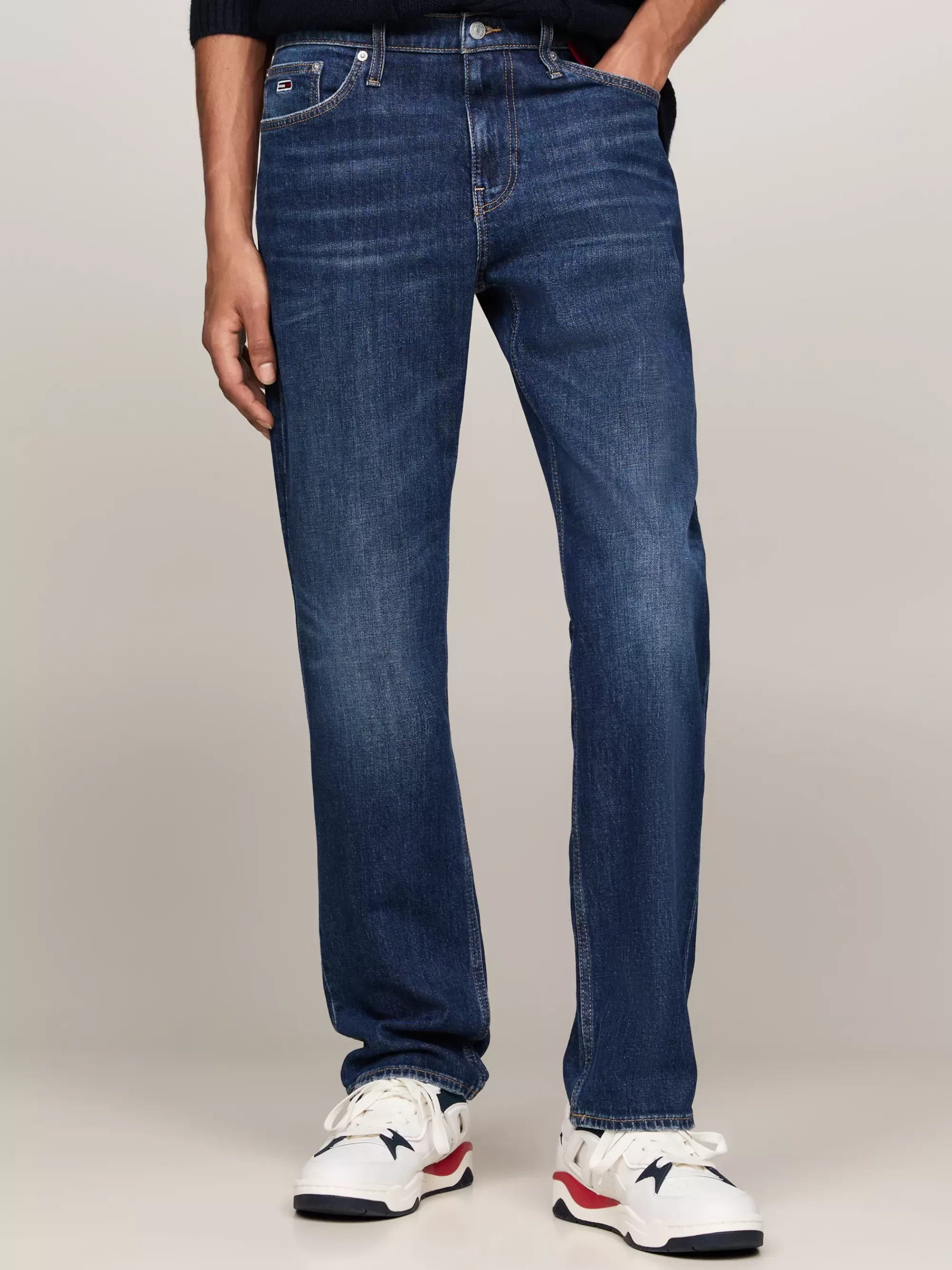 Jeans*Tommy Hilfiger Ryan Slim Straight Jeans Met Geborduurd Logo DENIM DARK