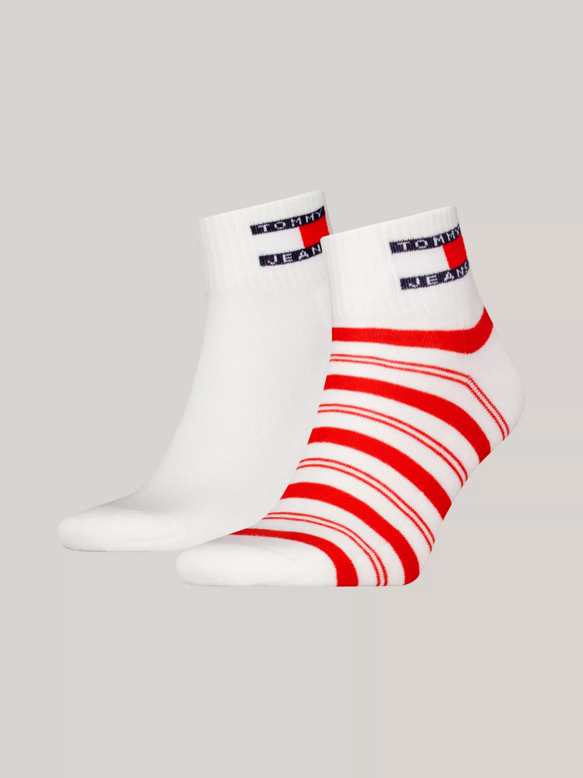 Sokken & Panty's*Tommy Hilfiger Set Van 2 Paar Enkelsokken Met Streep En Logo RED / WHITE