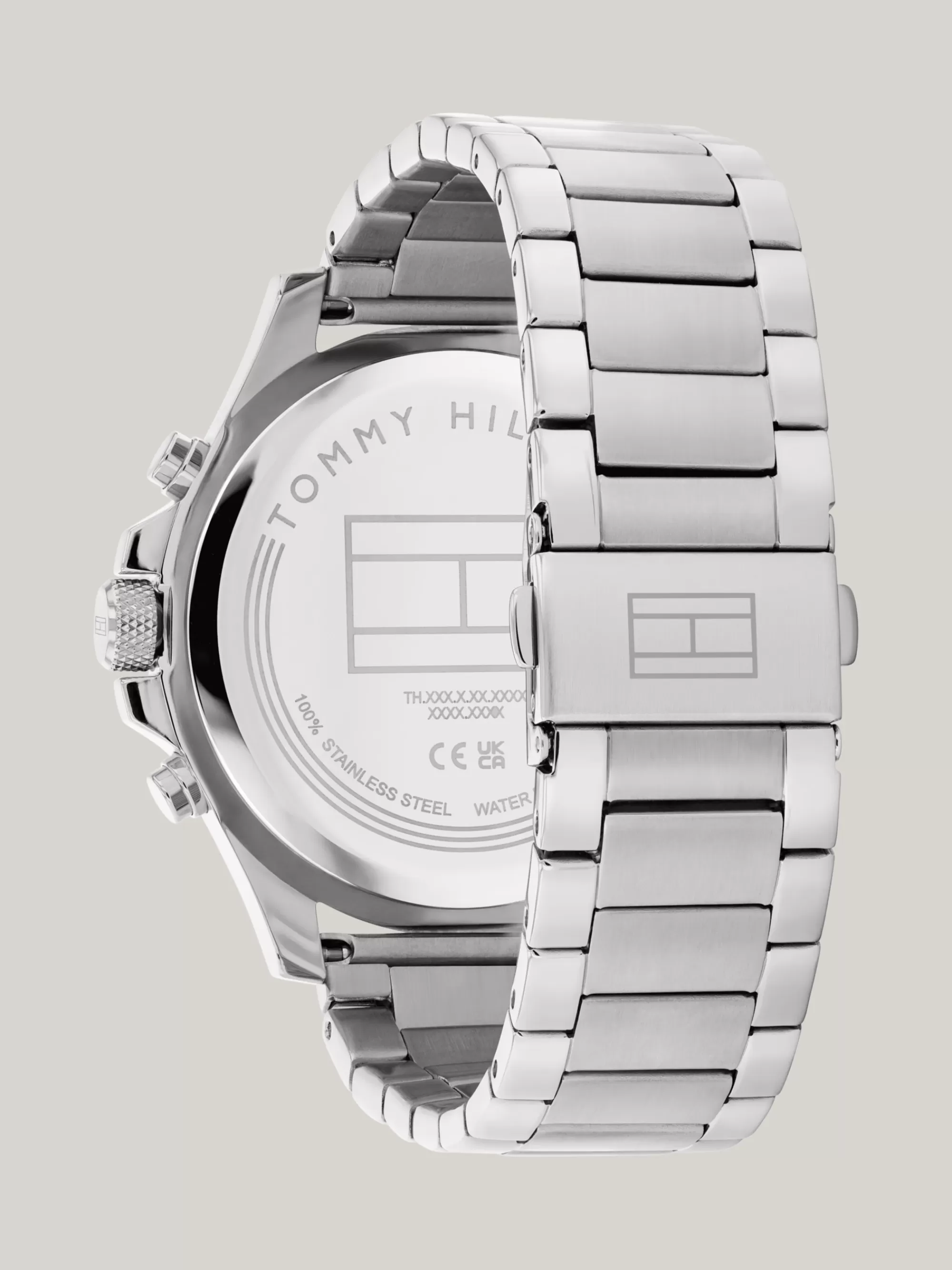 Horloges*Tommy Hilfiger Stalen Sporthorloge Met Zwarte Wijzerplaat SILVER