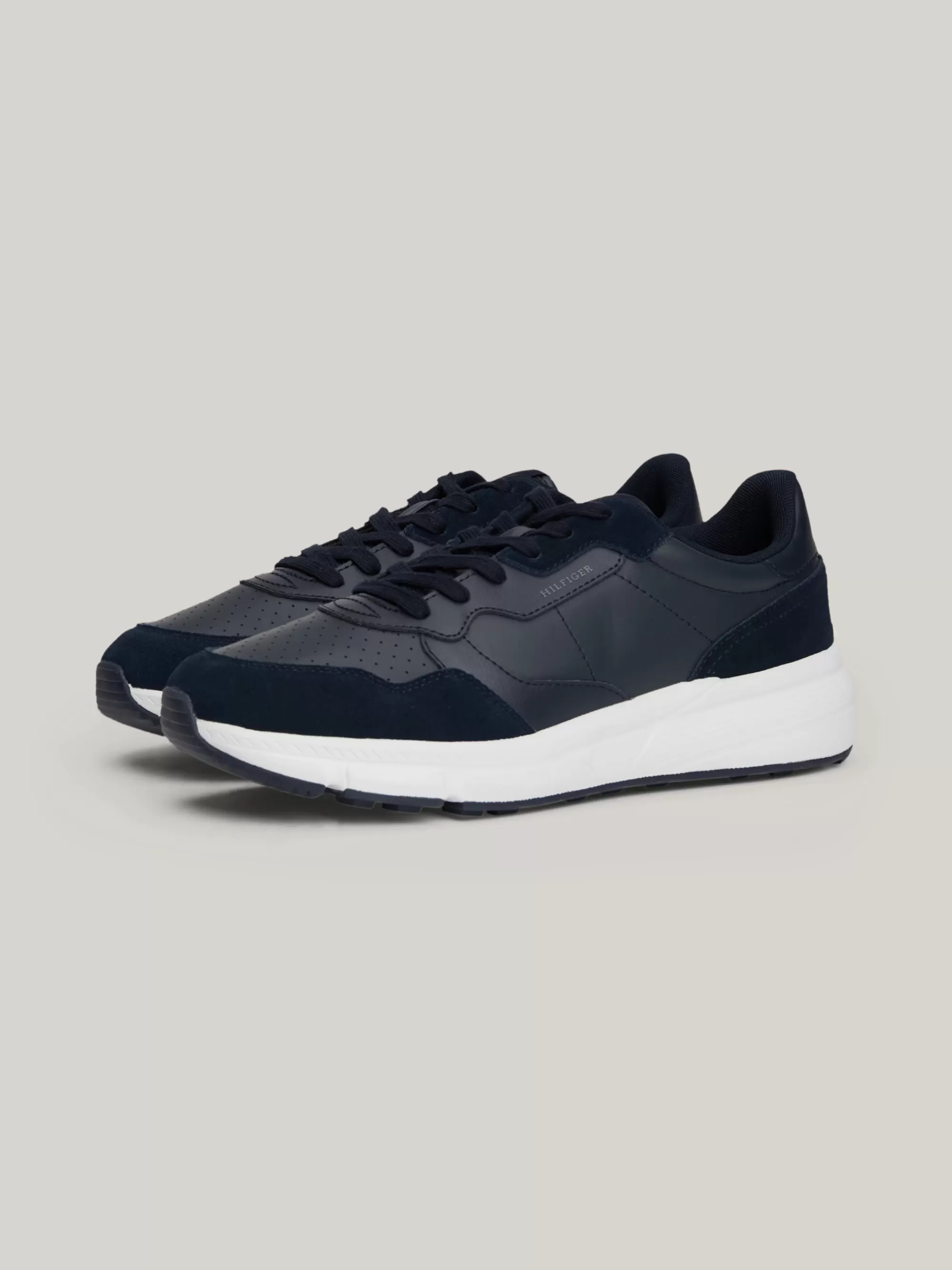 Sneakers*Tommy Hilfiger Suède Sneaker Met Gemengde Texturen DESERT SKY